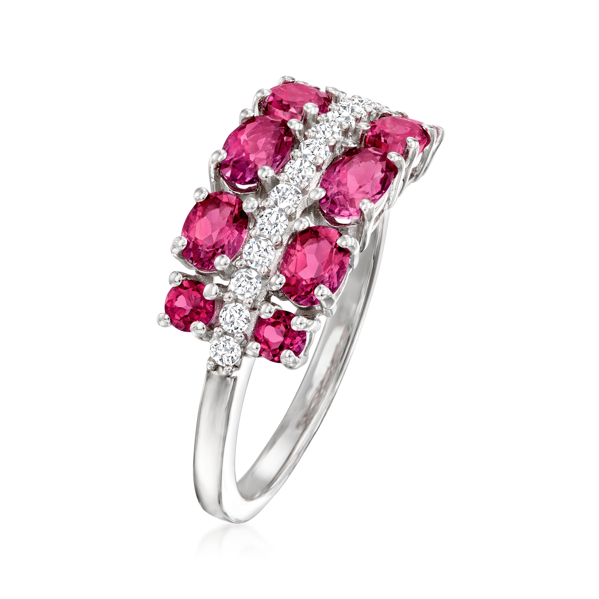 1.30 ct. t.w. Pink Topaz and .20 ct. t.w. White Zircon Ring