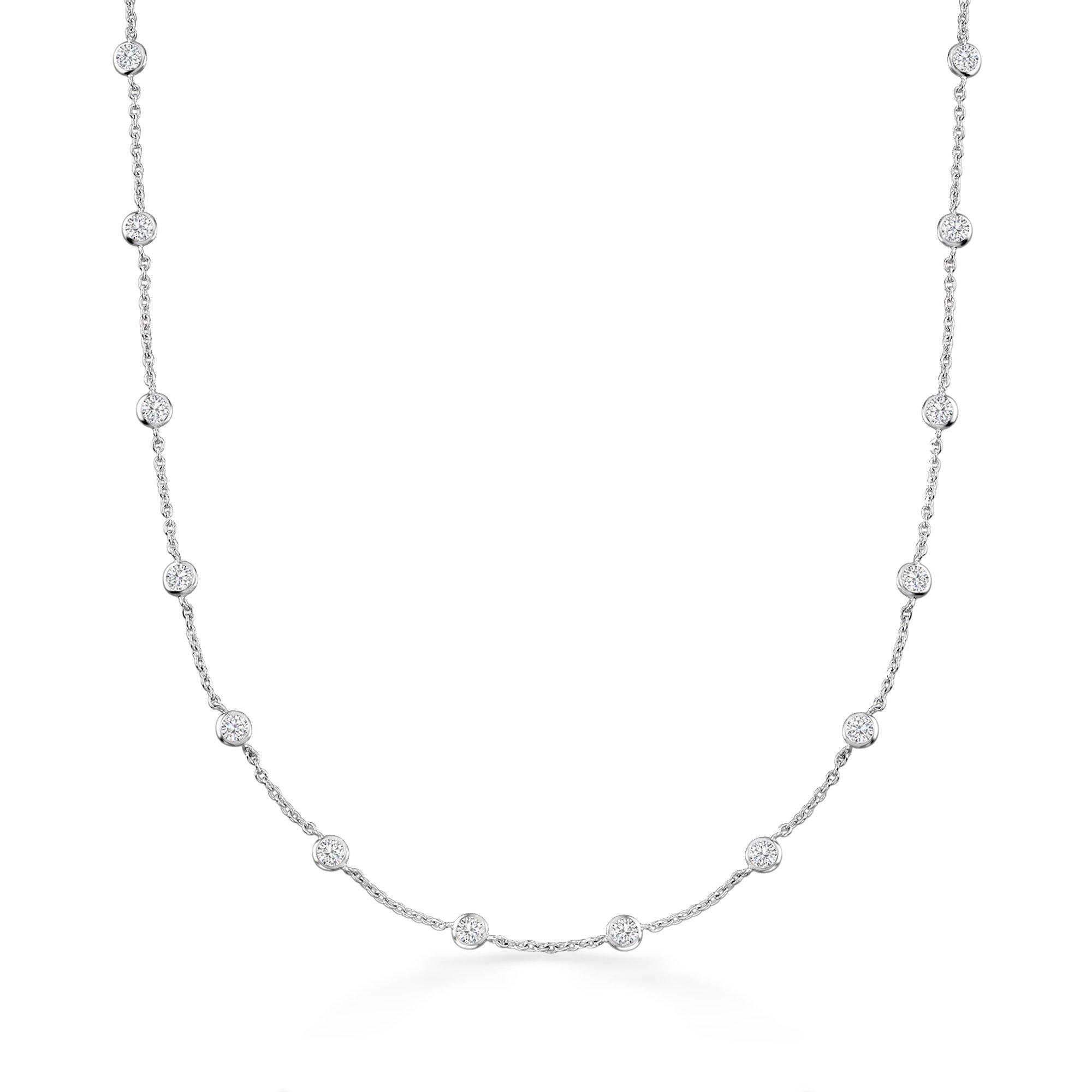 4.50 ct. t.w. Bezel-Set CZ Station Necklace in Sterling Silver