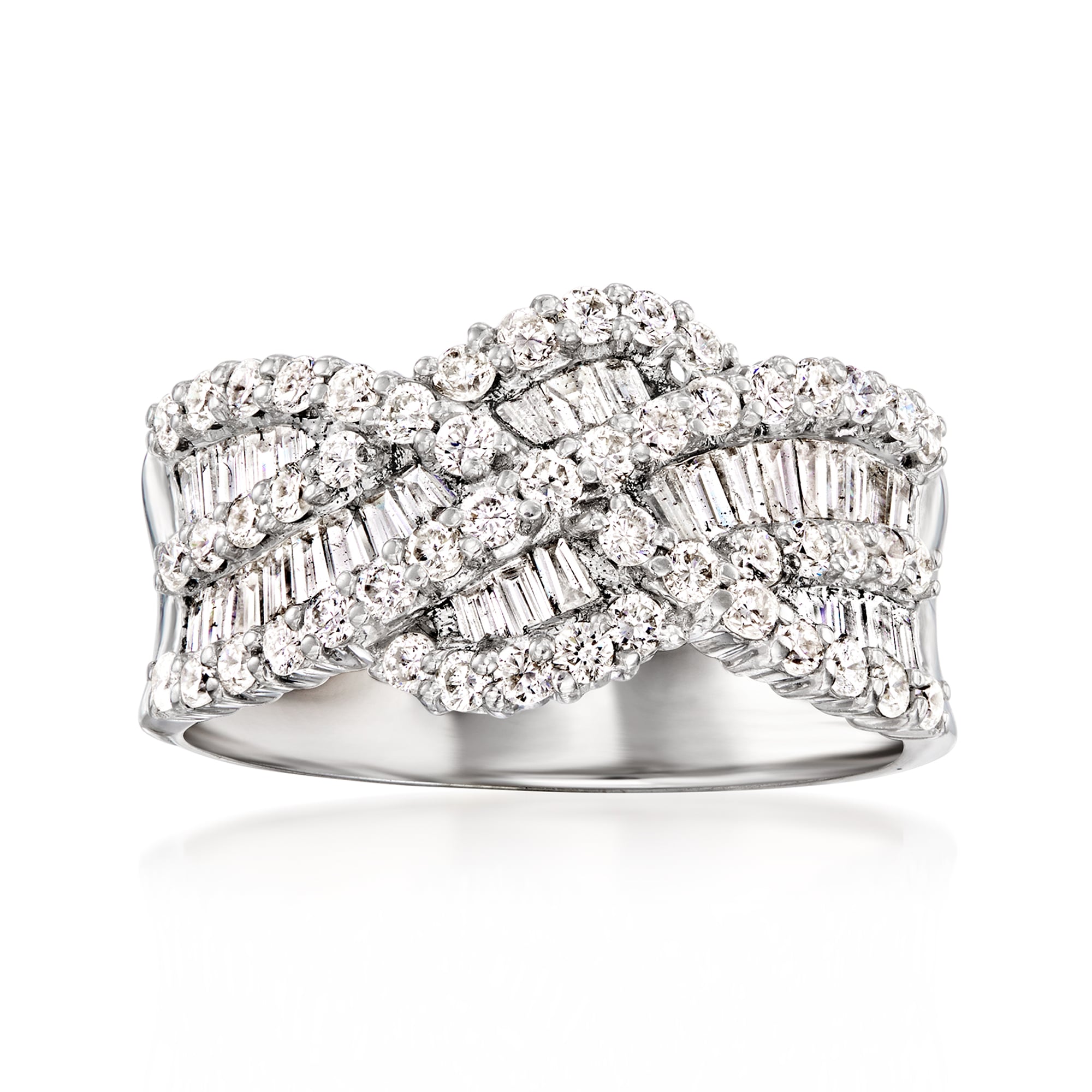 CLASSICAL Diamonds 20〜23 C. 2000 Vintage 1.40 ct. t.w. Diamond Twisted Ring in 18kt White