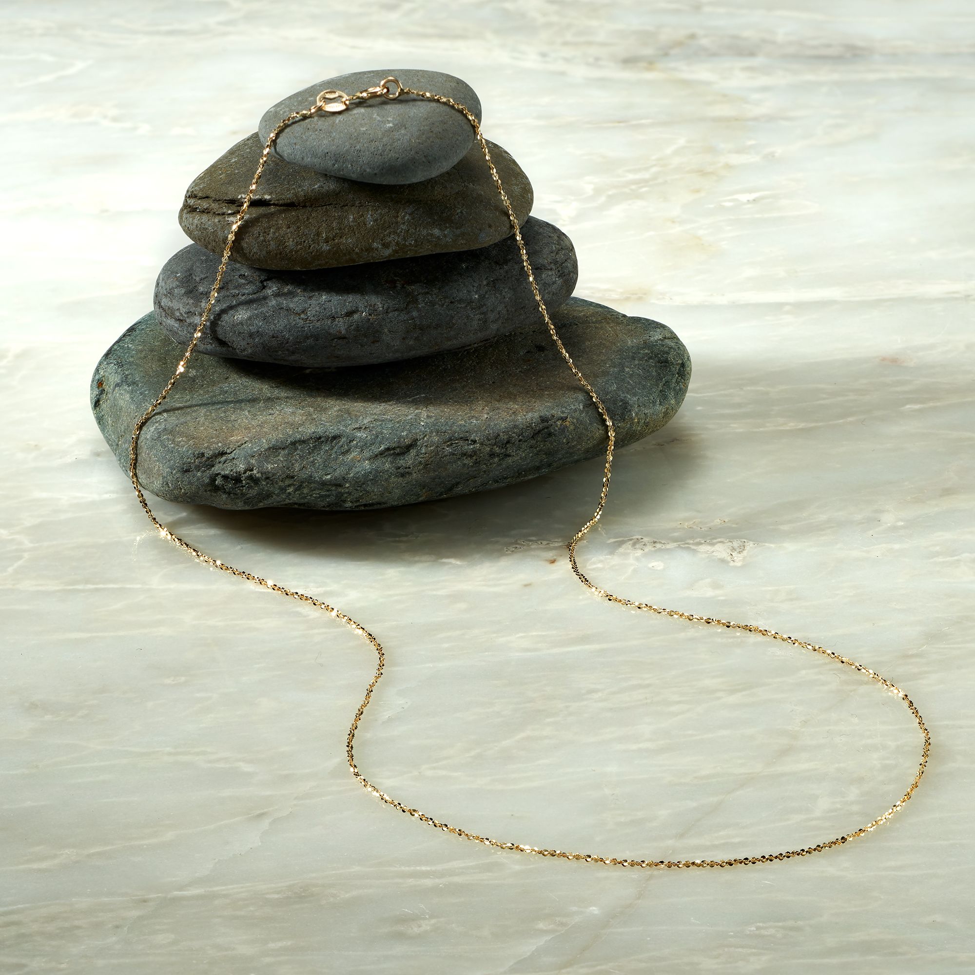Italian 1mm 14kt Yellow Gold Crisscross Chain Necklace