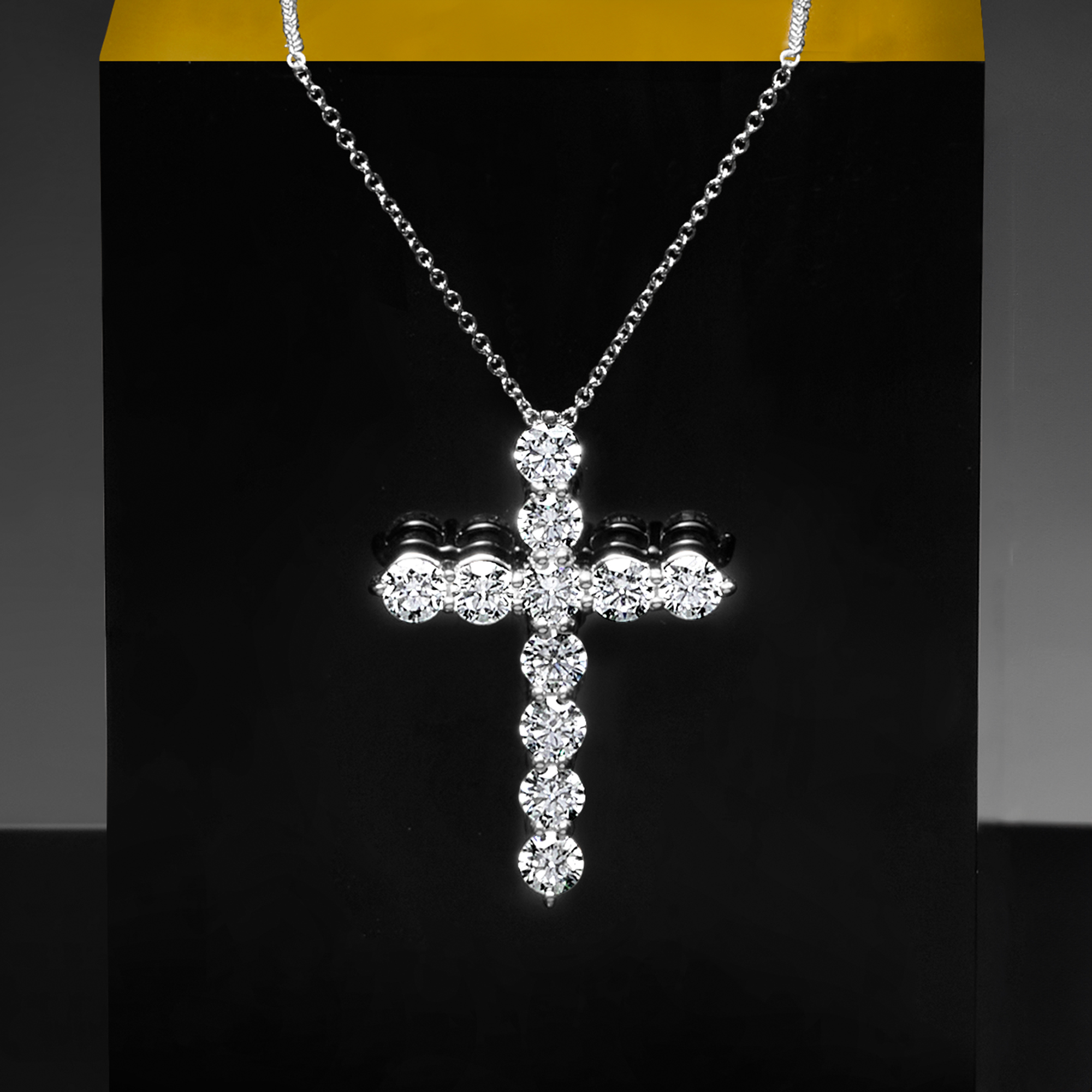2.00 ct. t.w. Lab-Grown Diamond Cross Pendant Necklace in 14kt