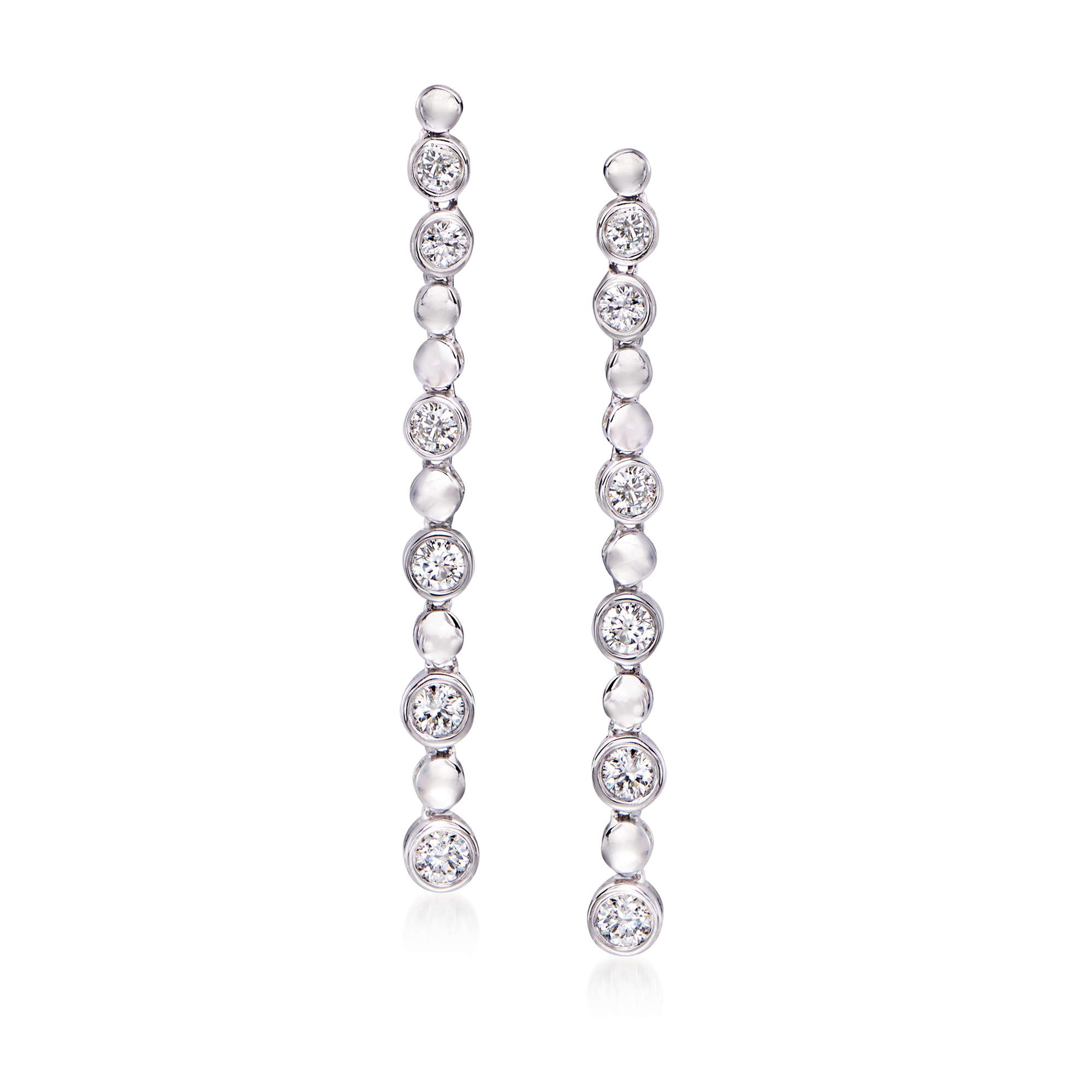 .75 ct. t.w. Diamond Linear Drop Earrings in 14kt White Gold RossSimons