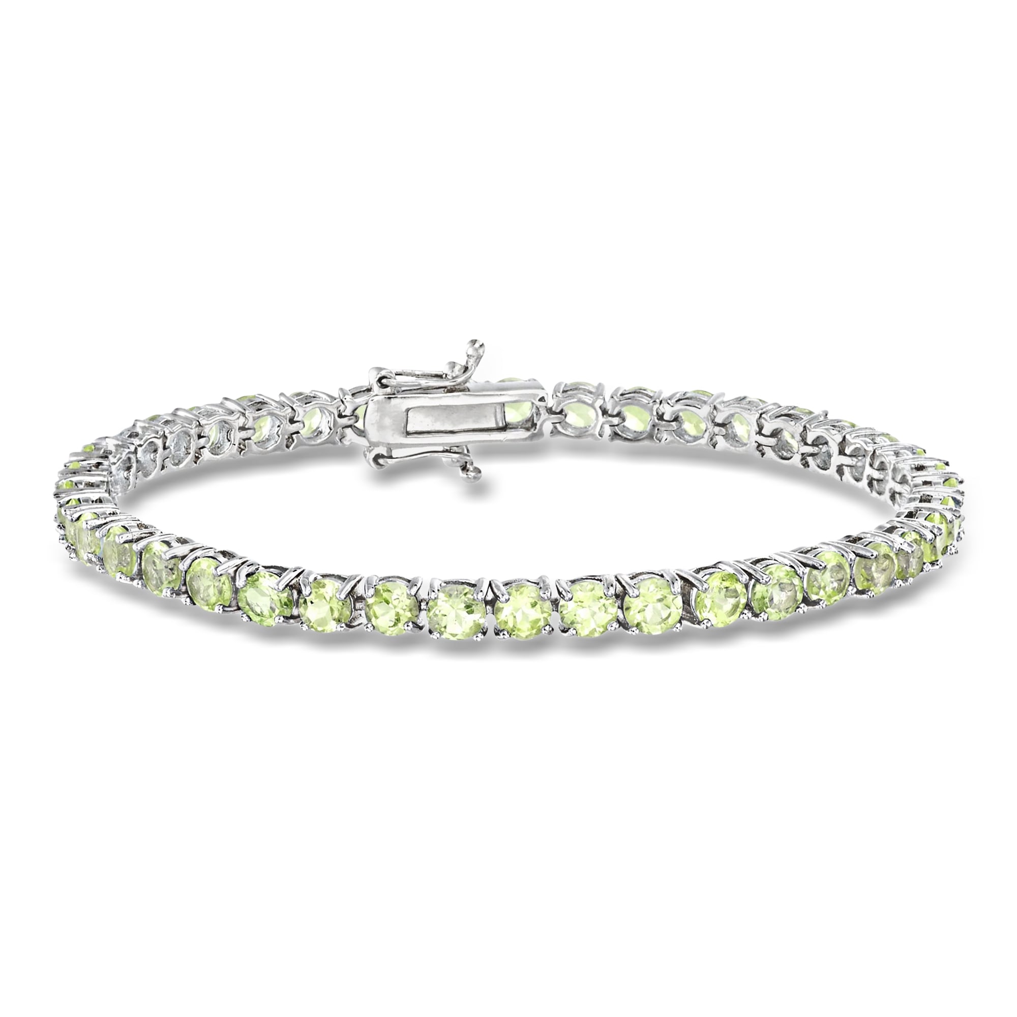 自家製 Peridot Genuine ハーフパン 12.00 ct. t.w. Peridot Tennis Bracelet in Sterling Silver | Ross