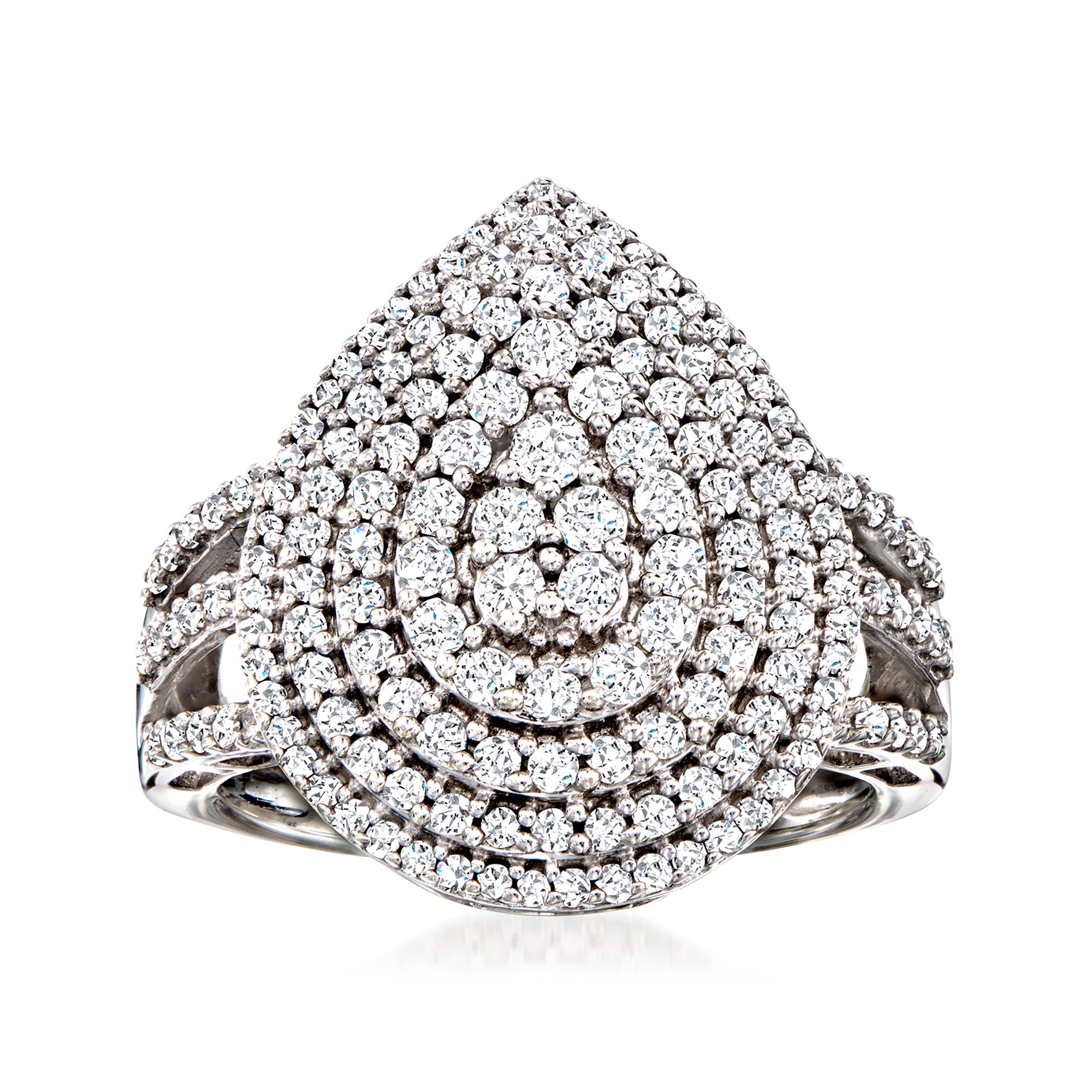 1.00 ct. t.w. Diamond Pear-Shaped Ring in Sterling Silver | Ross