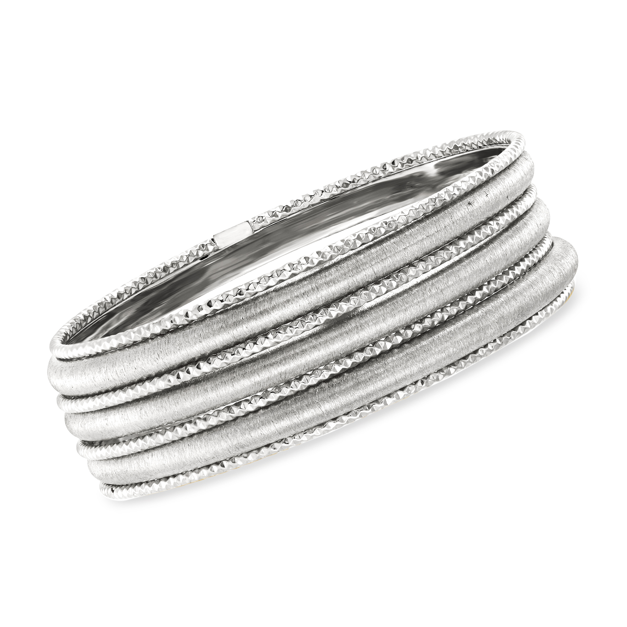Italian Sterling Silver Jewelry Set: Seven Bangle Bracelets | Ross