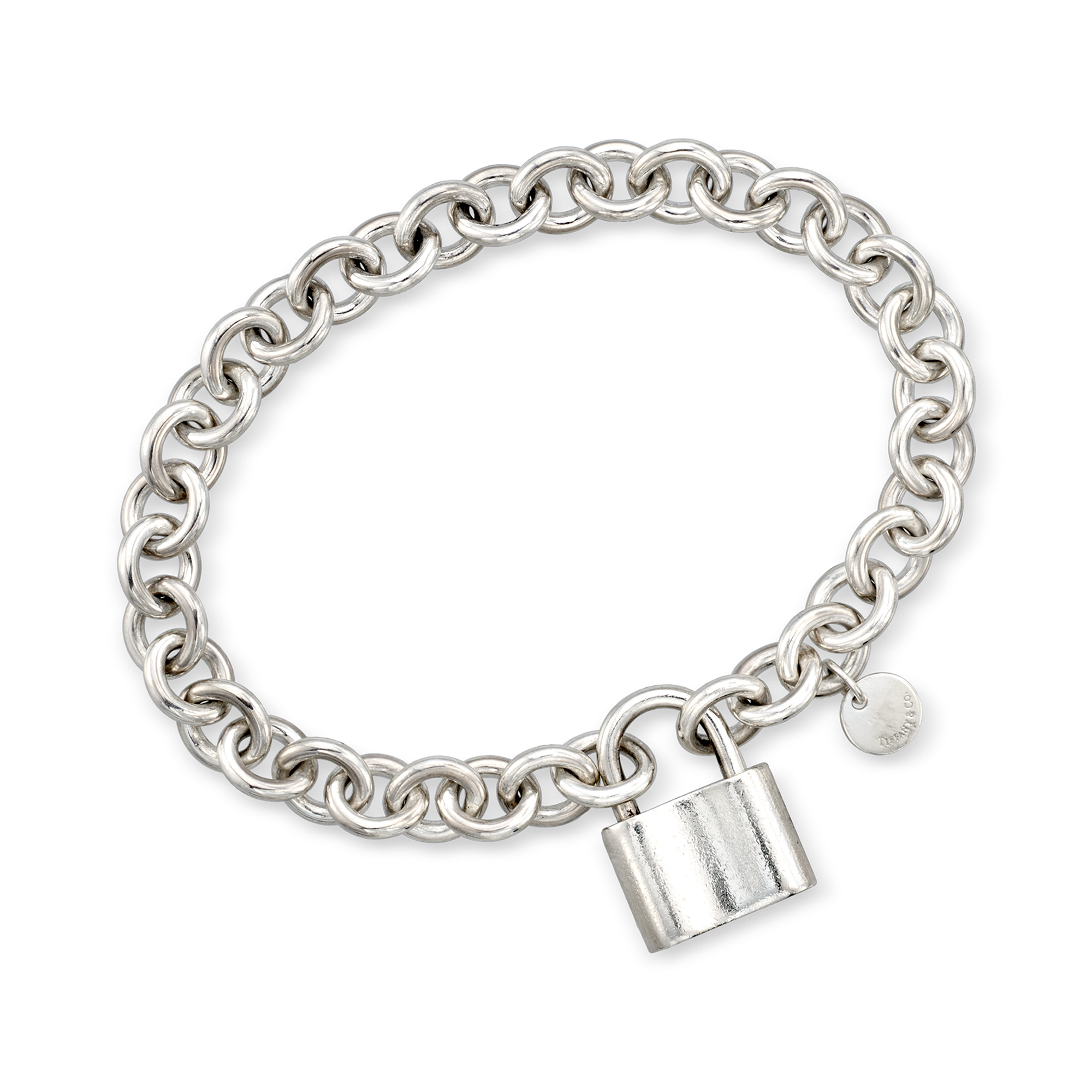 C. 1990 Vintage Tiffany Jewelry Sterling Silver Lock Charm