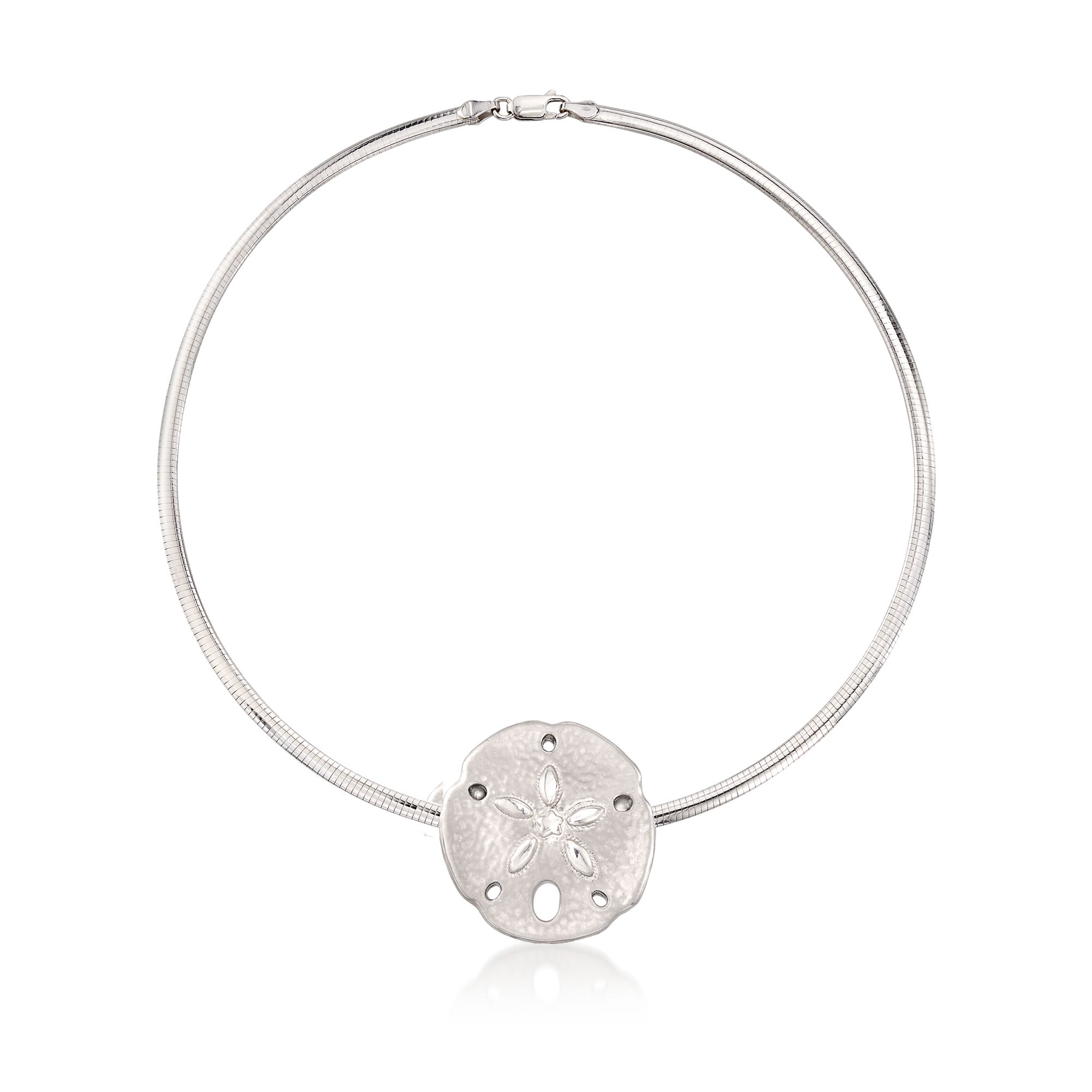 Jewels Obsession Sand Dollar Pendant Sterling Silver 34mm Sand Dollar with 7.5 Charm Bracelet