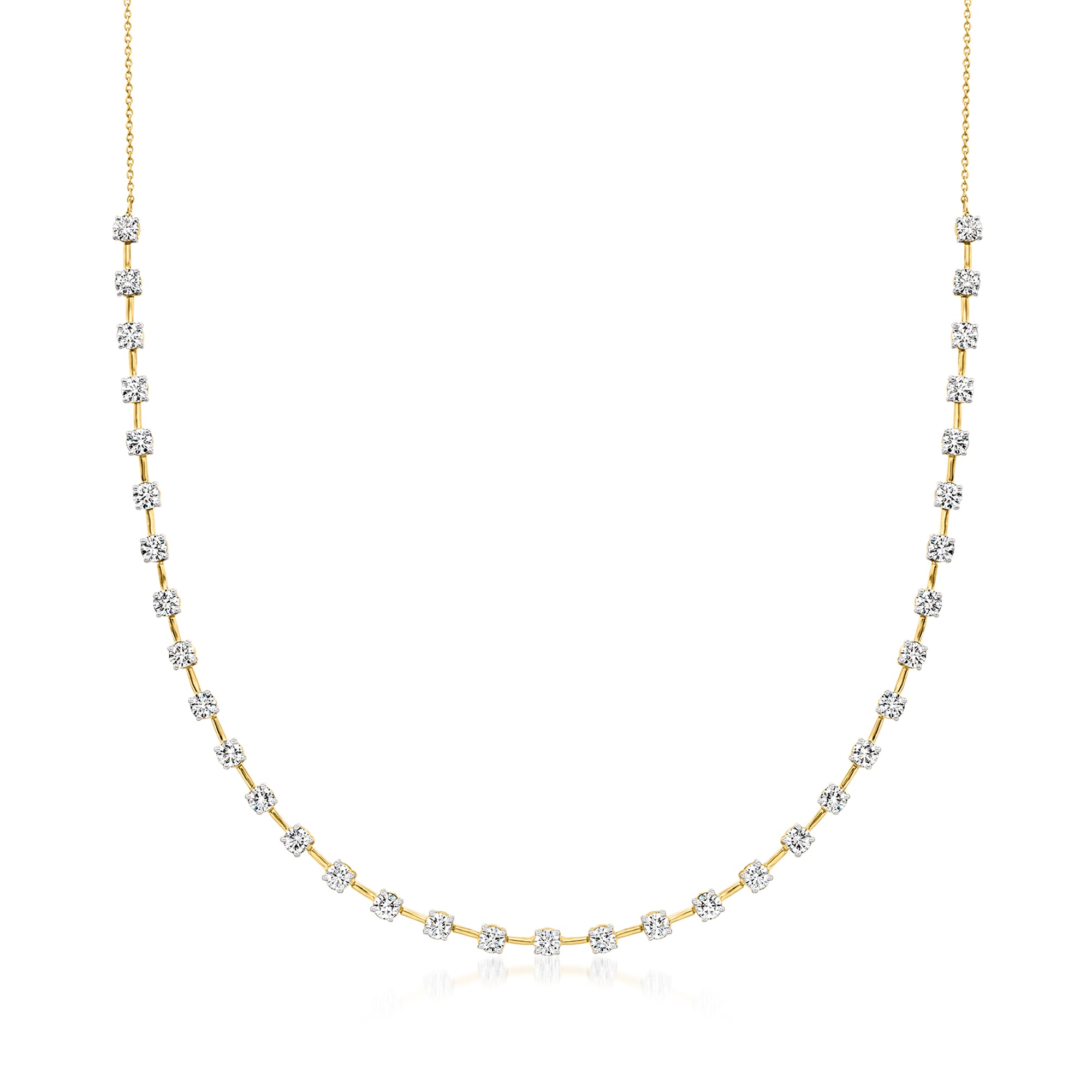 2.00 ct. t.w. Bezel-Set Diamond Station Necklace in 14kt Yellow