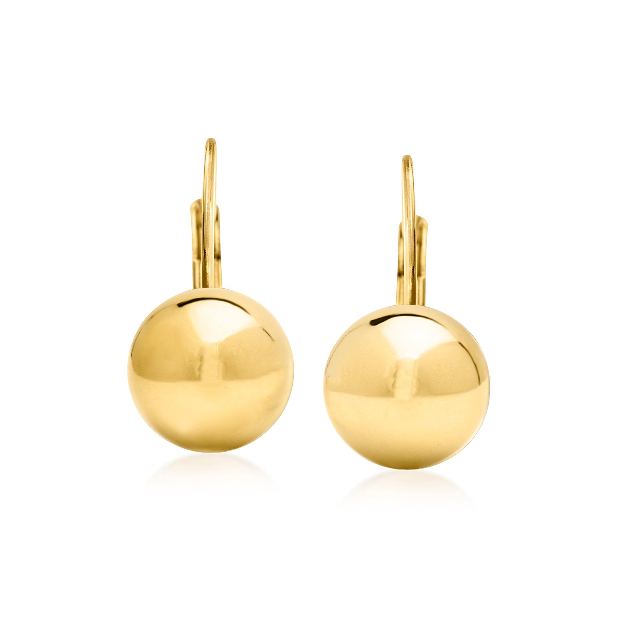 Italian 18kt Gold Over Sterling Ball Drop Earrings | Ross Simons