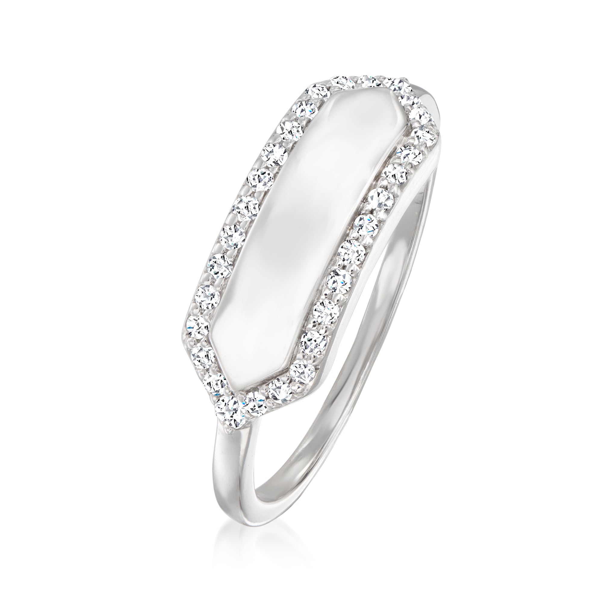 Three-Initial - .20 ct. t.w. Diamond Ring in Sterling Silver. Size