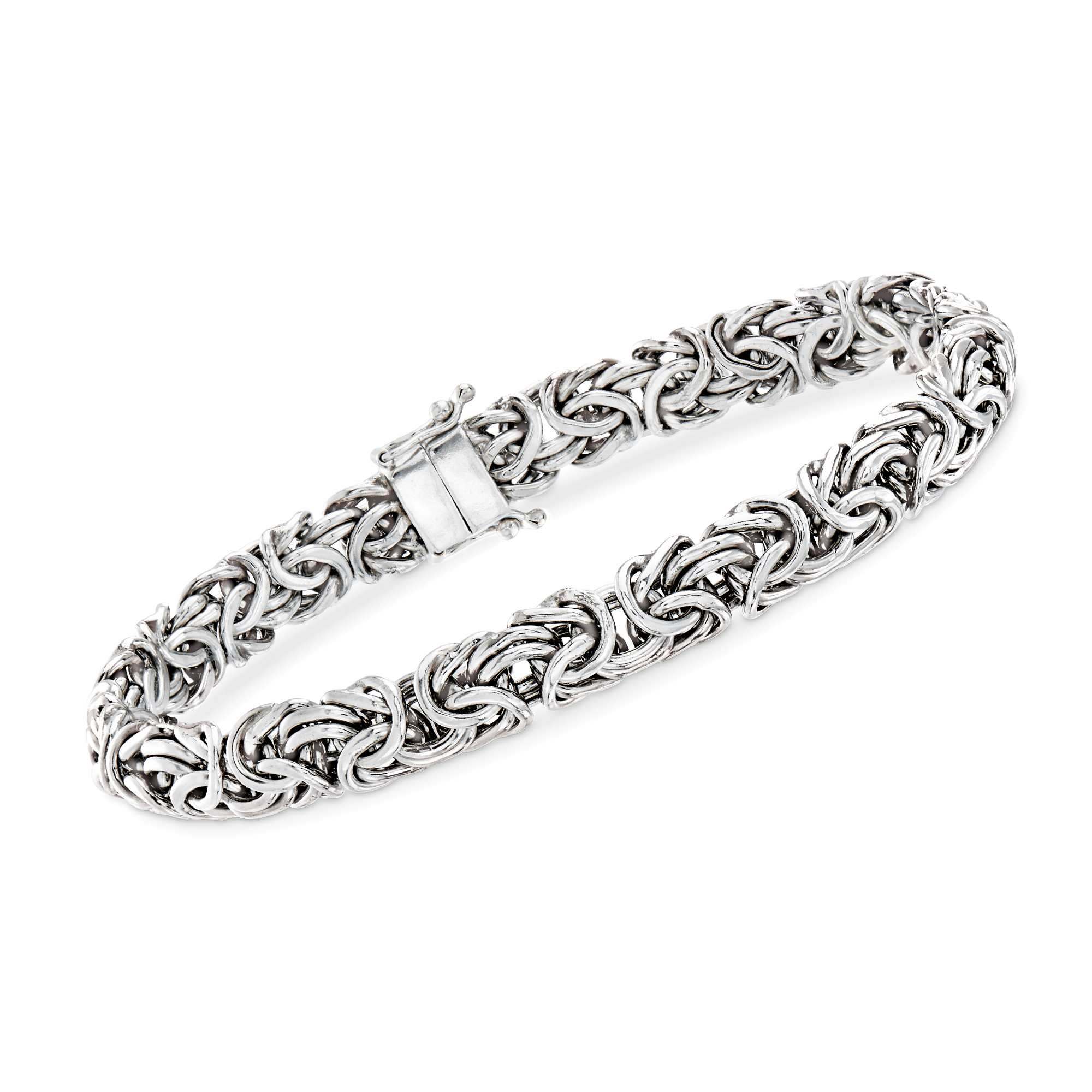 ブレスレット ROMANTINUER SN94 BRACELET Sterling Silver Byzantine Bracelet with Magnetic Clasp