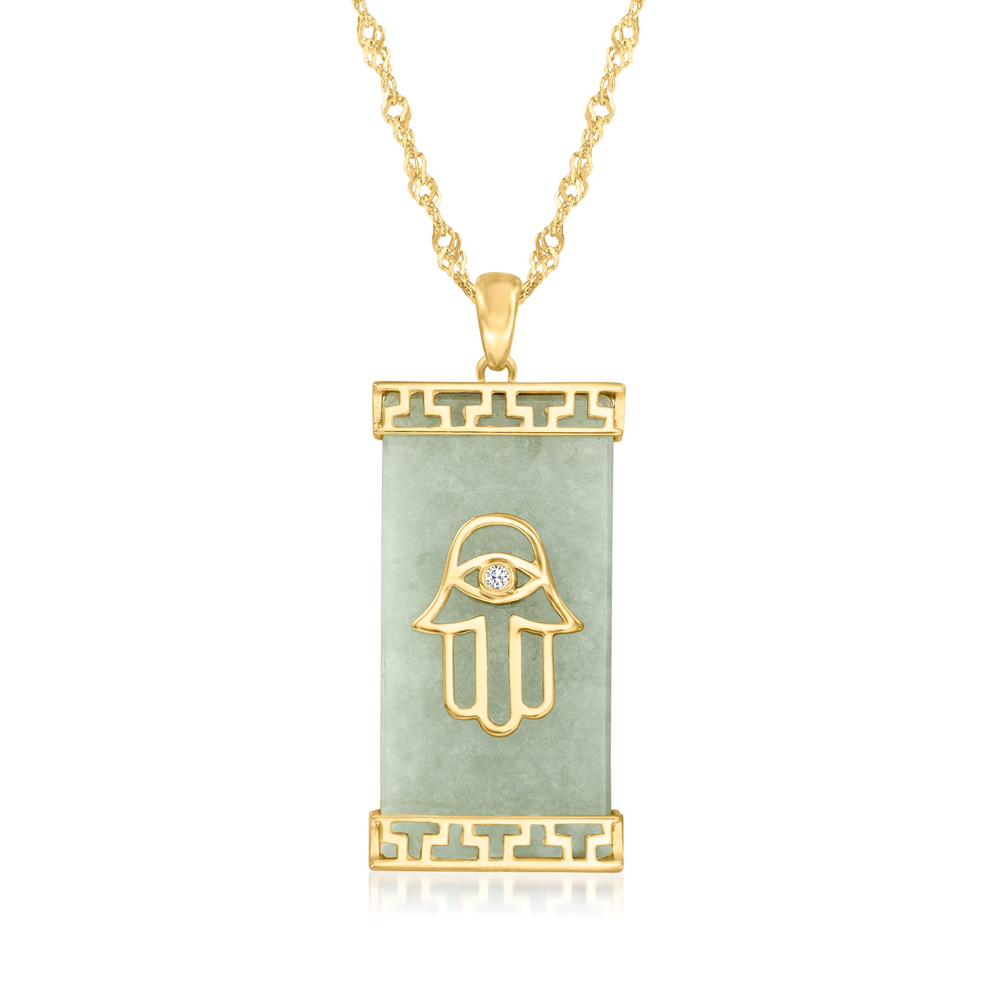 Jade hamsa pendant deals