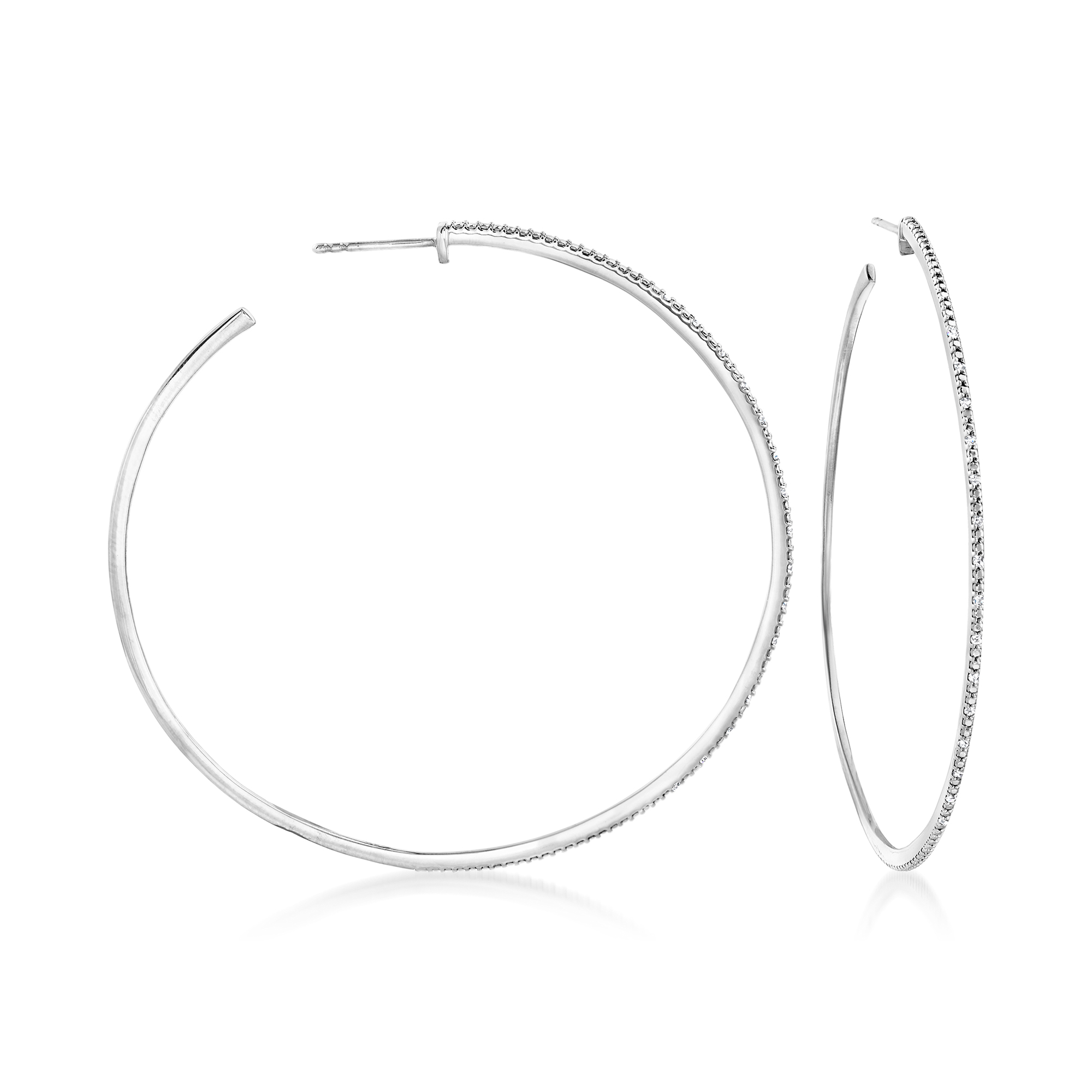 ♡HOOPEY♡  15 ct. t.w. Diamond Hoop Earrings in Sterling Silver. 2 1
