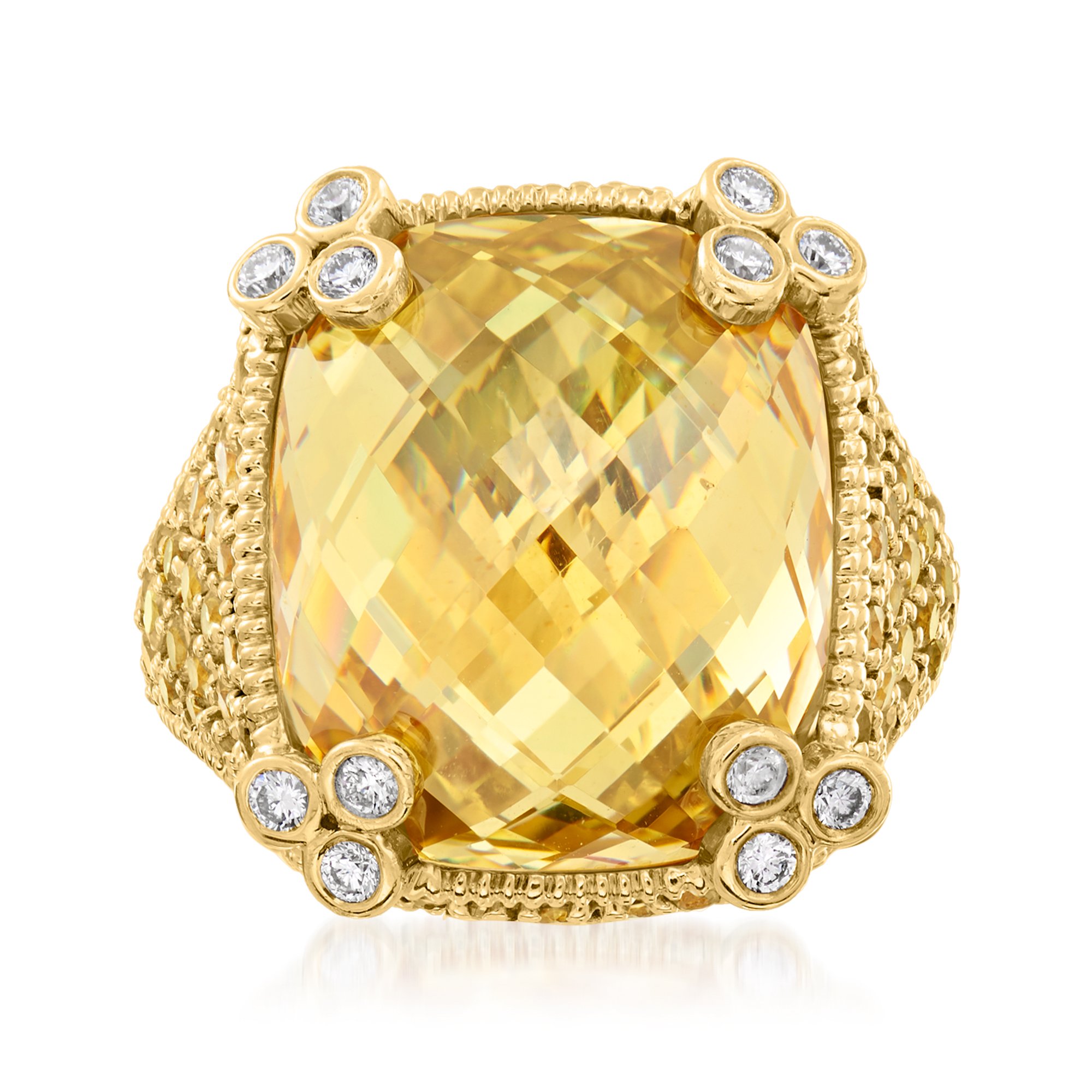 1990 Vintage Judith Ripka Carat Citrine Ring with ct