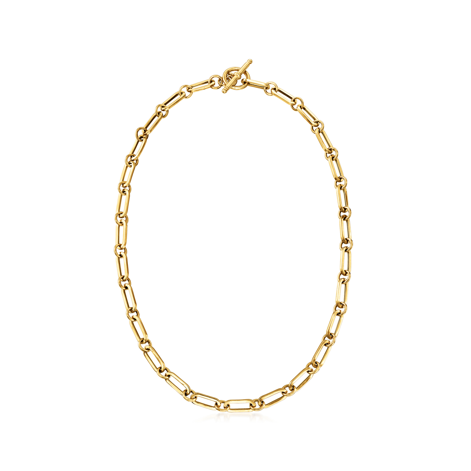 Italian 18kt Gold Over Sterling Paper Clip Link Necklace