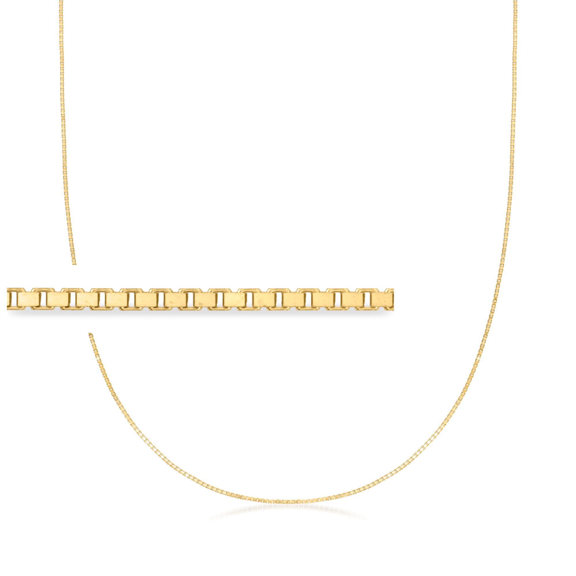 White or Rose Gold 0.7 mm Long Box Chain 16, 18, 20, 22, 24, or 30 inch Kooljewelry 14k Yellow