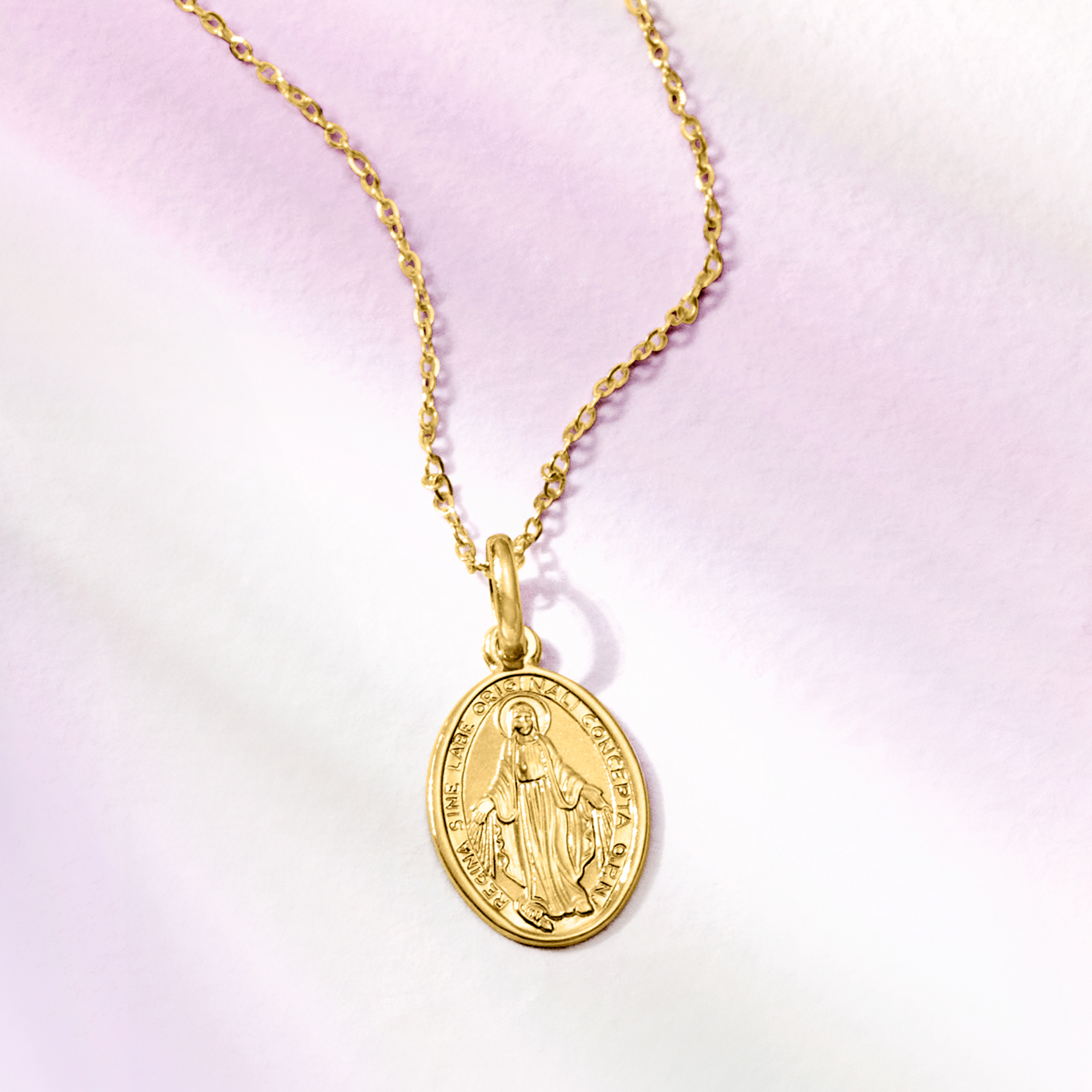 Italian 18kt Yellow Gold Miraculous Medal Pendant | Ross Simons