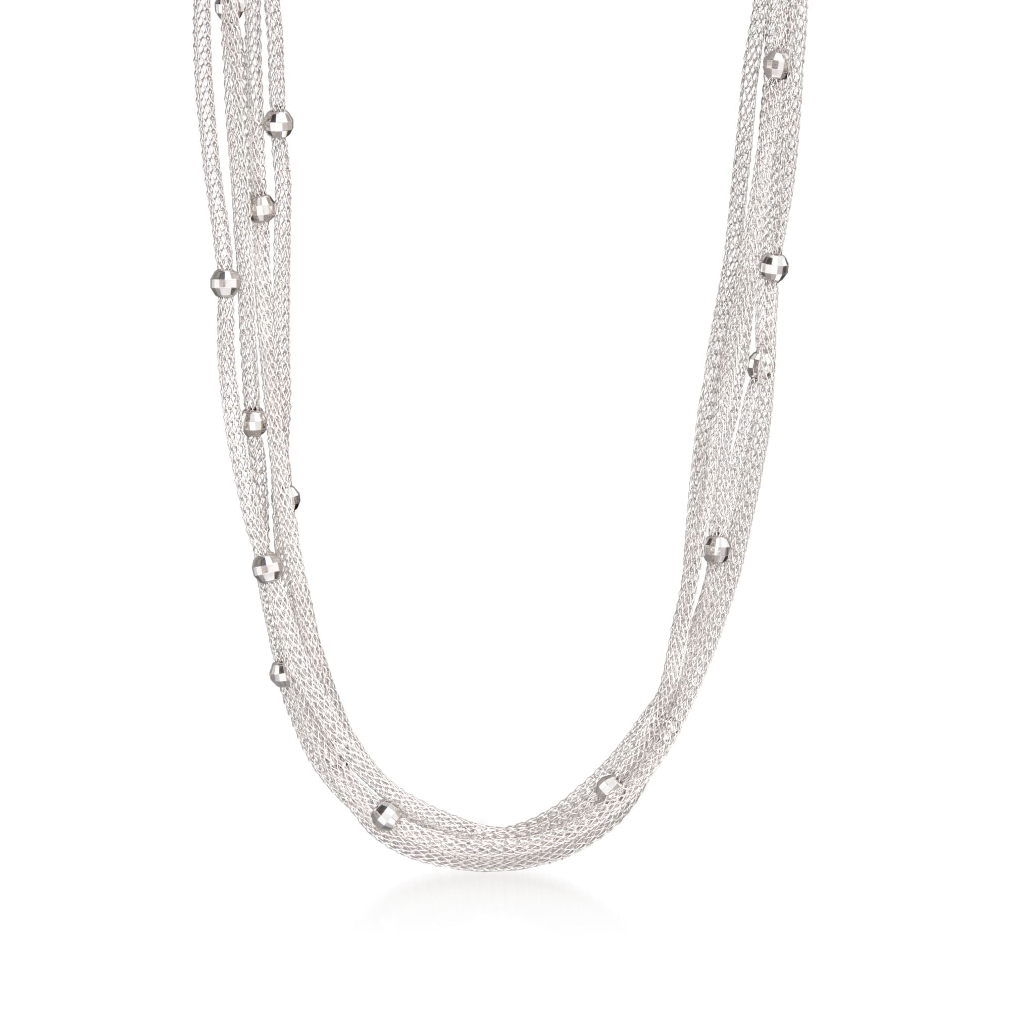 Italian Sterling Silver Multi-Strand Mesh Necklace | Ross Simons