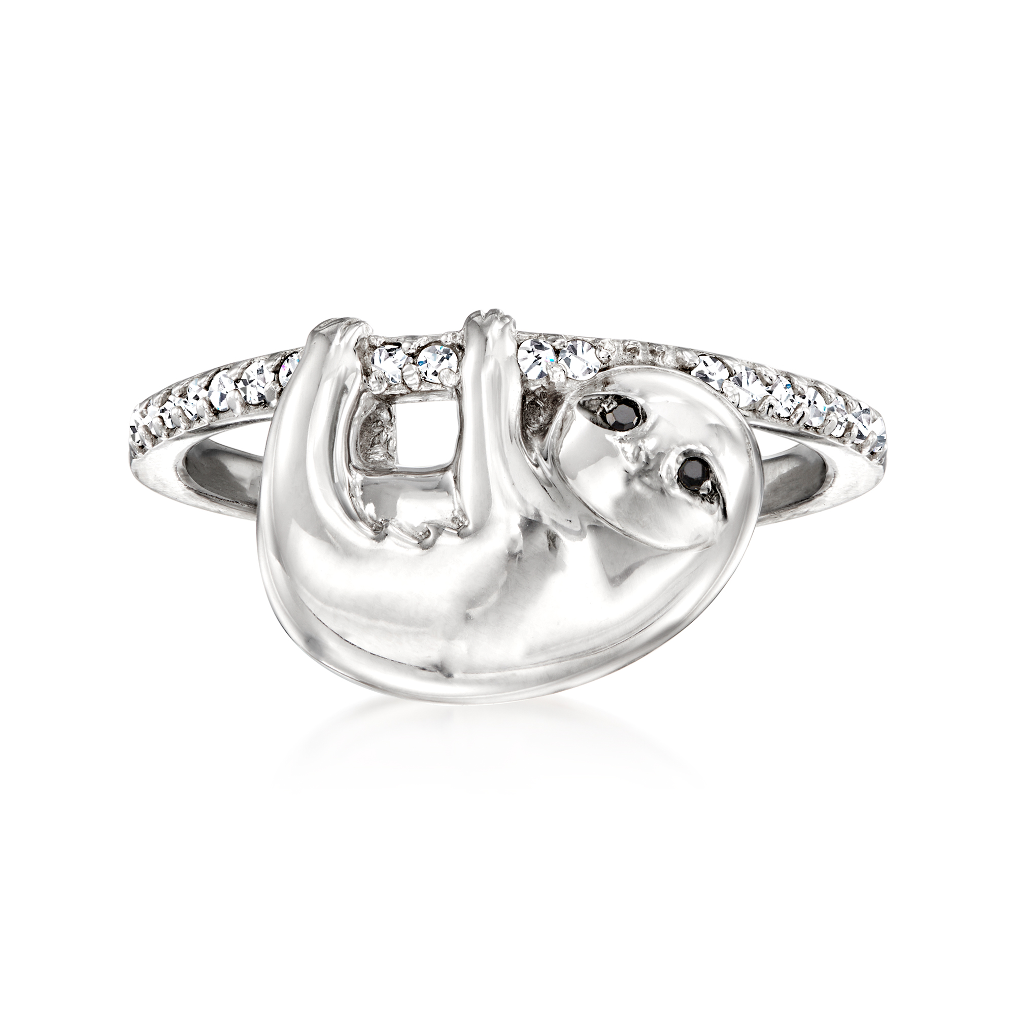 MONOCHROME　RING 13 ct. t.w. Black and White Diamond Sloth Ring in Sterling