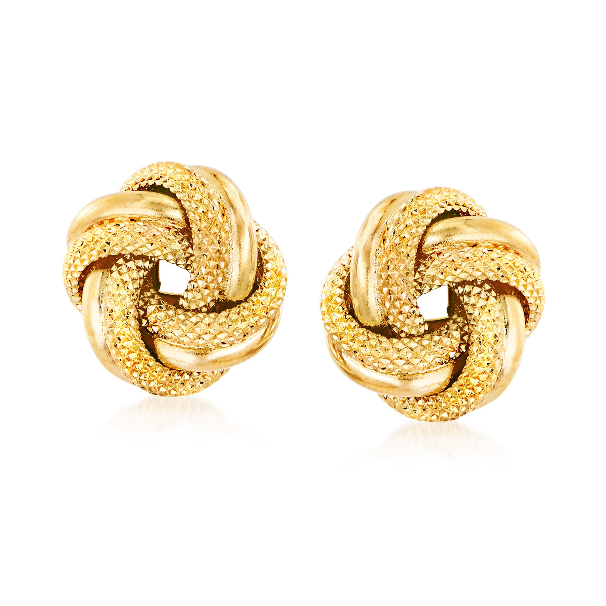 Italian 18kt Yellow Gold Love Knot Earrings | Ross-Simons