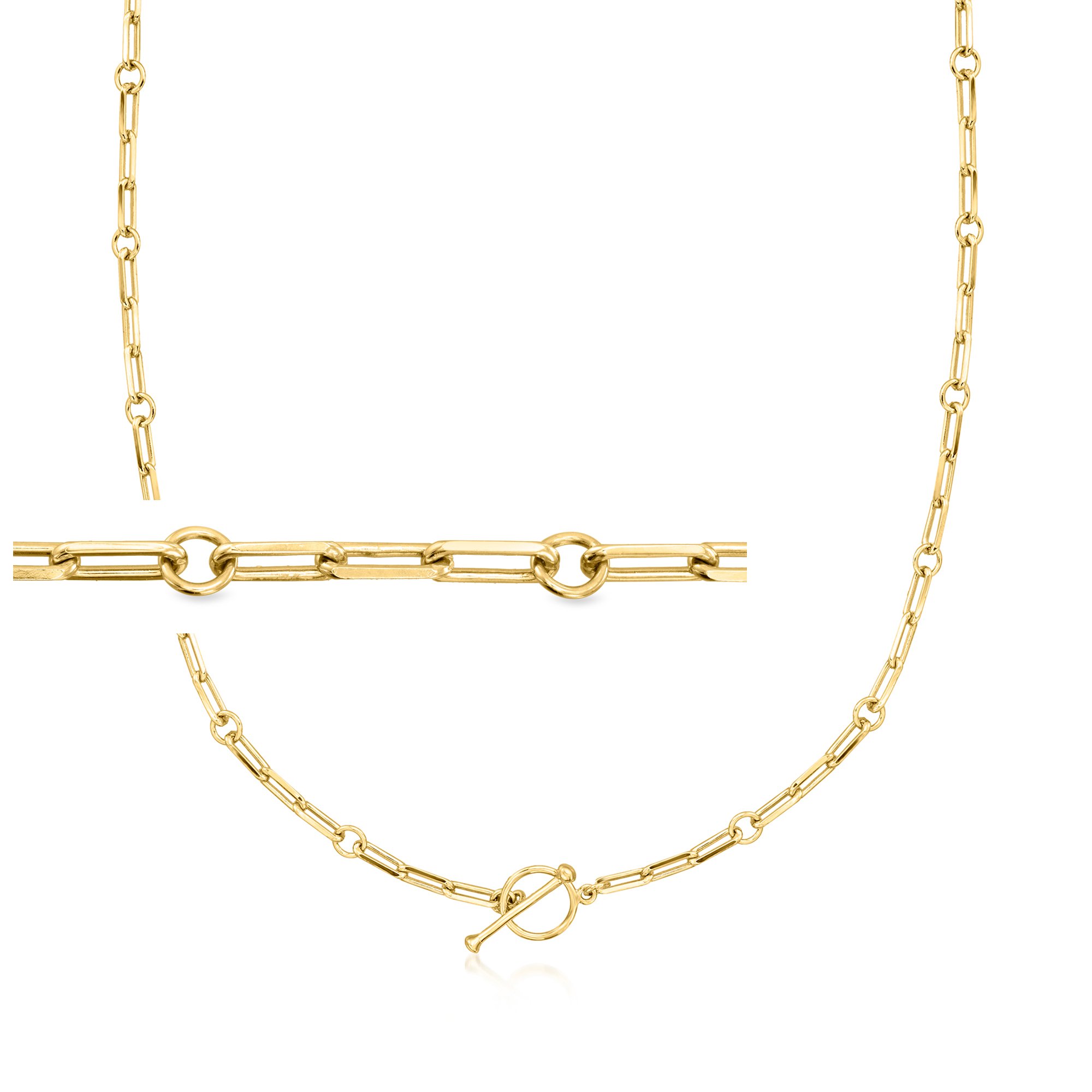 18kt Gold Over Sterling Charm-Compatible Paper Clip Link Toggle