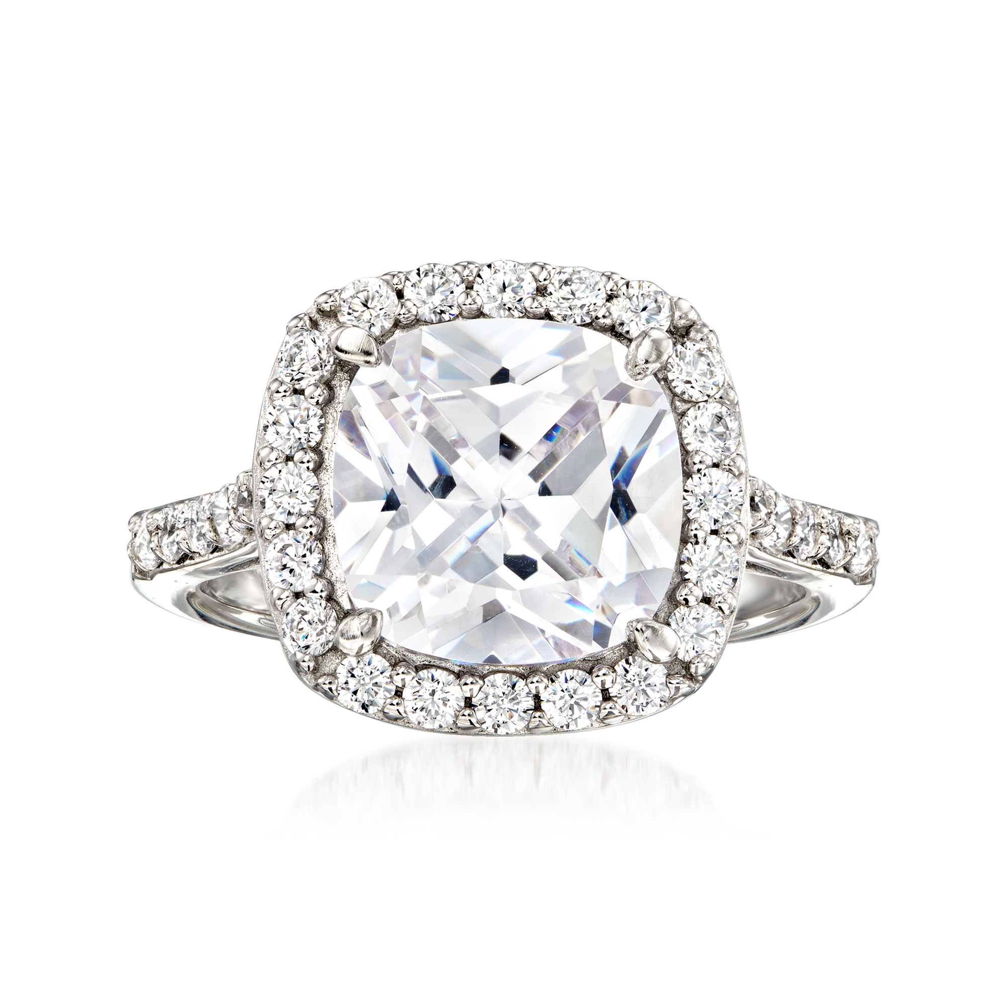 Sizes 5-10 Sterling Silver Womens Colorless Cubic Zirconia Round Solitaire Halo Wedding Set Ring Sizes 5-10 Sterling Silver Womens Colorless Cubic Zirconia Round Solitaire Halo Wedding Set Ring