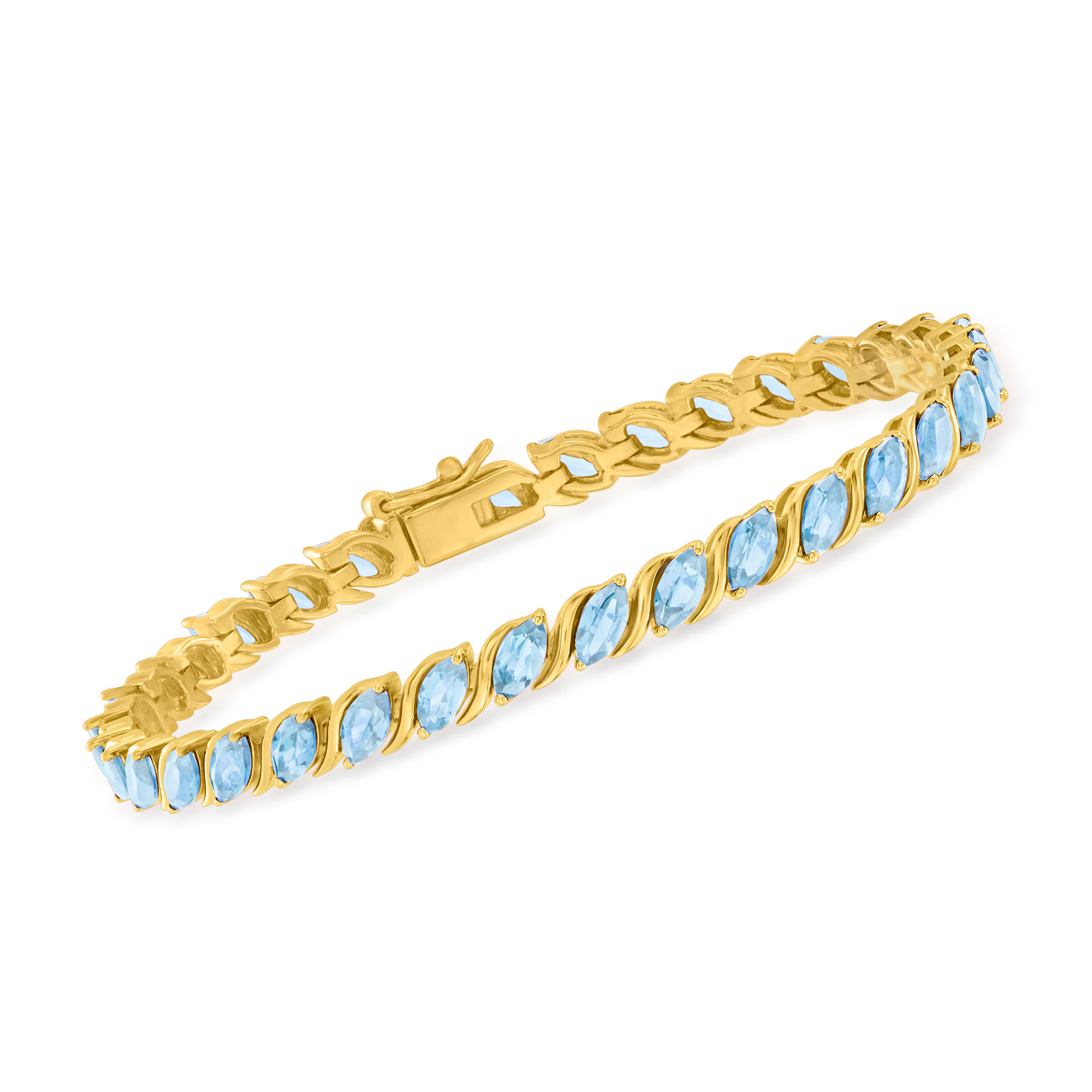 7.25 ct. t.w. Sky Blue Topaz Tennis Bracelet in 18kt Gold