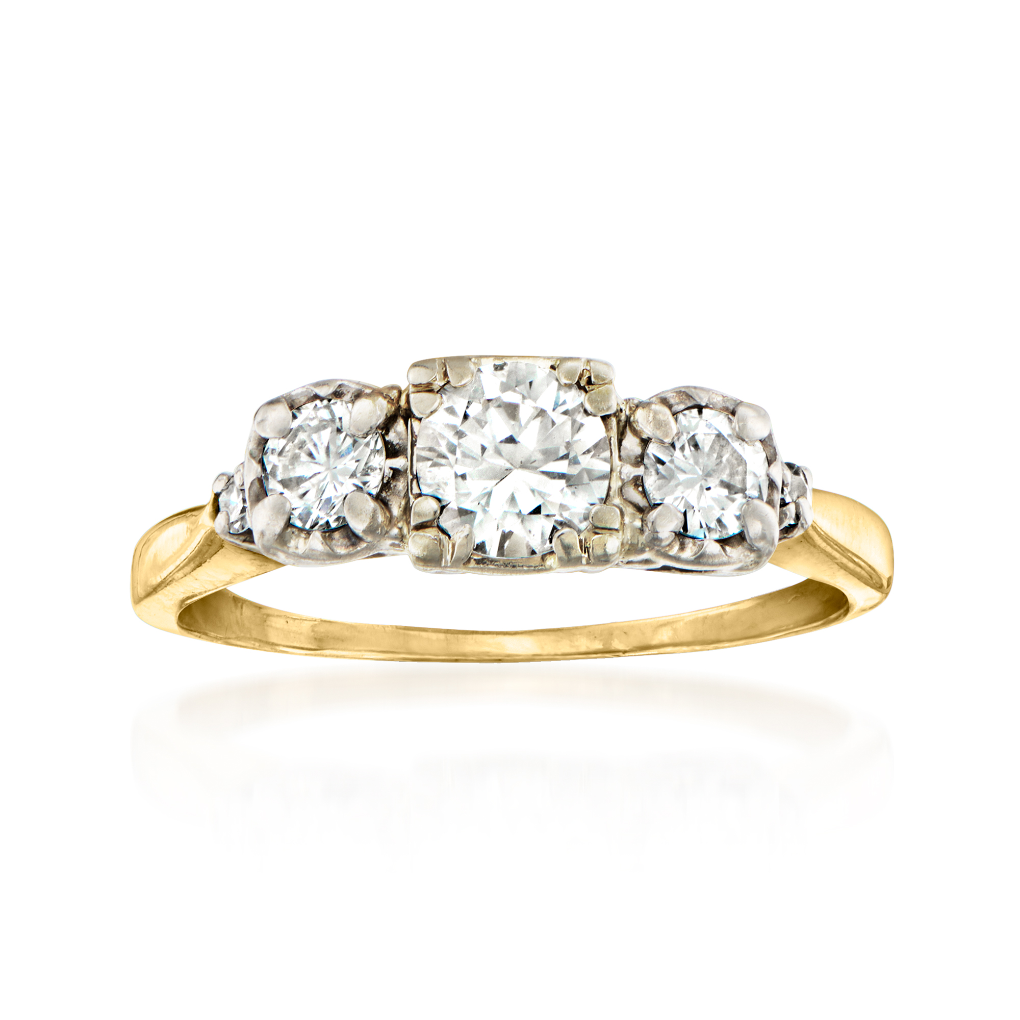 C. 1960 Vintage .84 ct. t.w. Diamond Ring in 14kt Yellow Gold