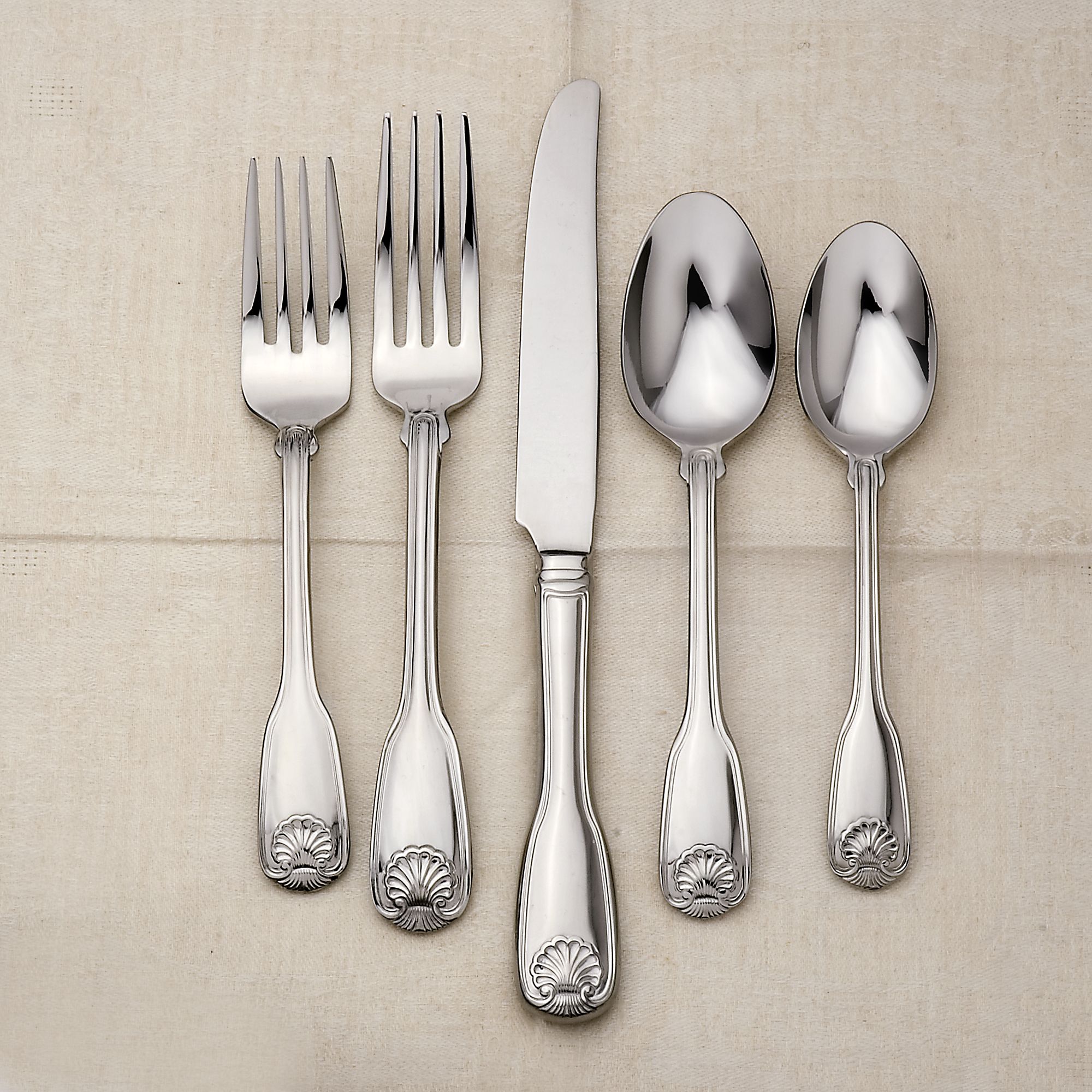 Reed & Barton "Colonial Shell II" 18/10 Stainless Steel Flatware | Ross Reed And Barton Stainless Steel