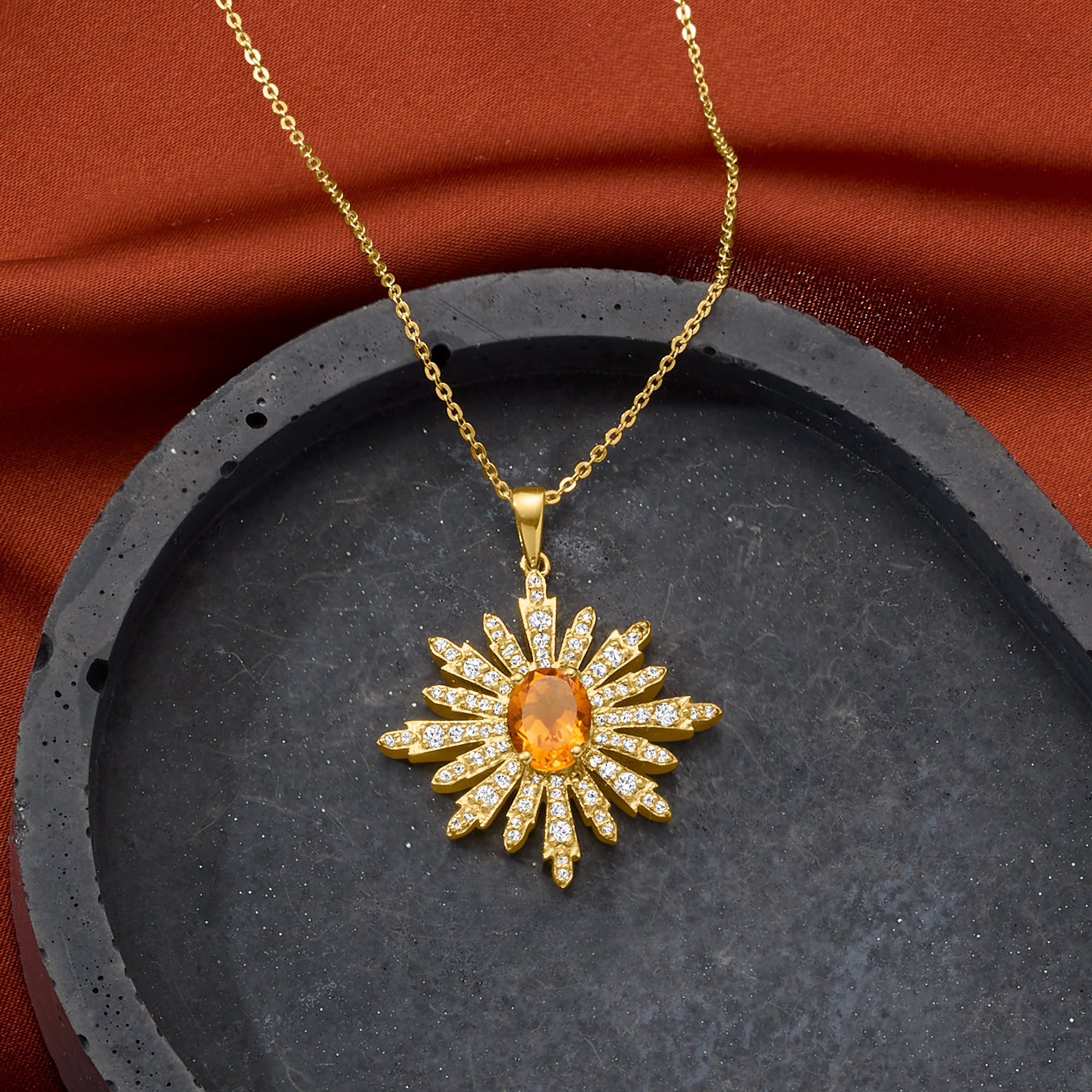Women Gold Vintage Stain Glassed Colorful Rhinestones Cross