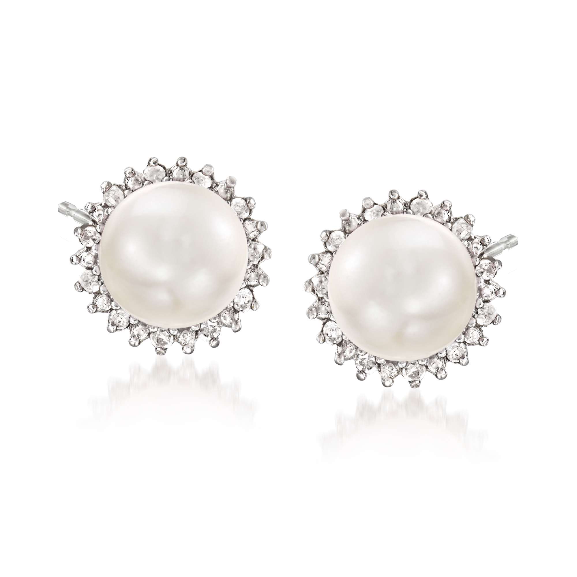 7-7.5mm Multicolored Cultured Pearl and .39 ct. t.w. Diamond