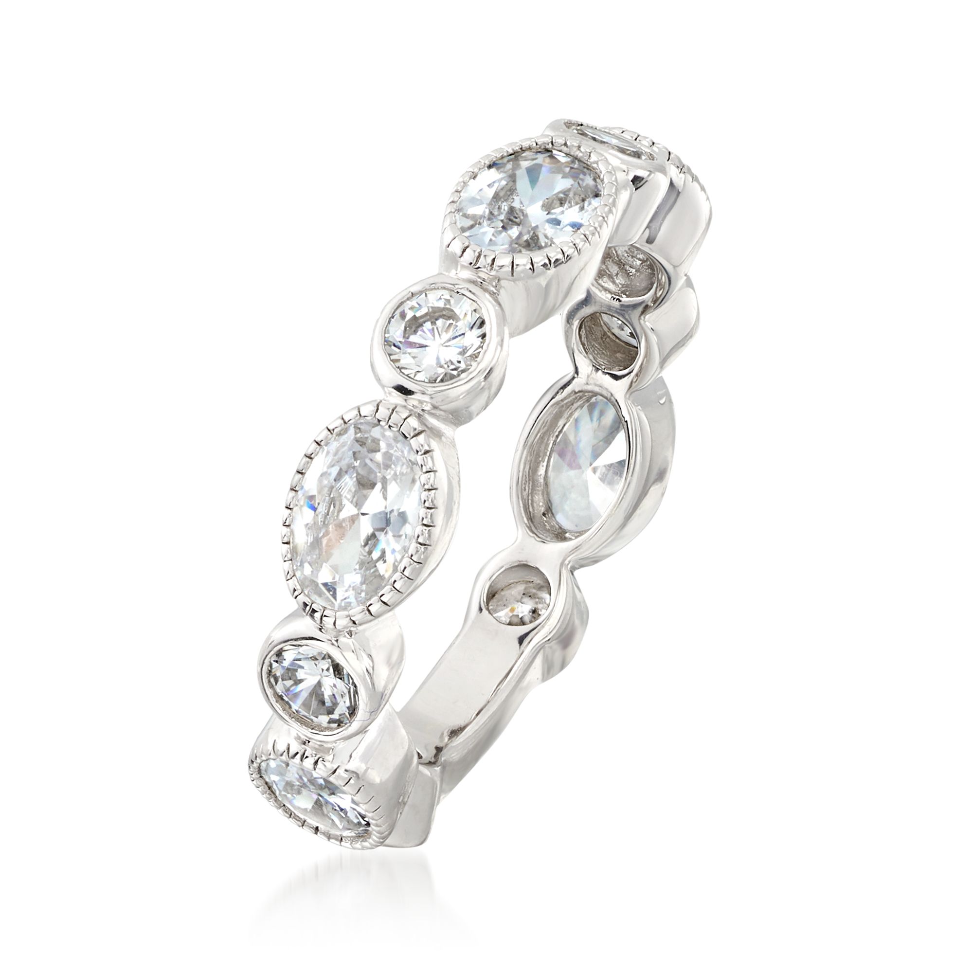 3.96 ct. t.w. Bezel-Set CZ Ring in Sterling Silver