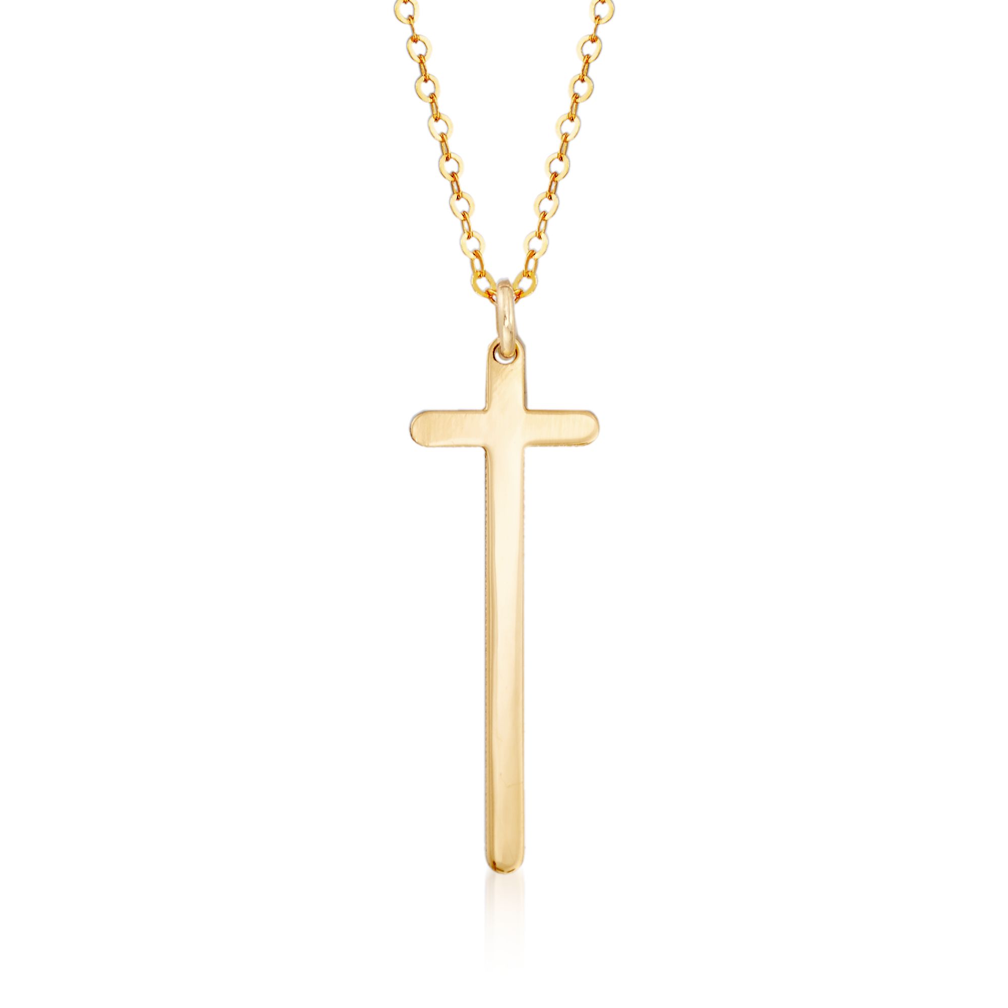 Italian 18kt Yellow Gold Cross Pendant 