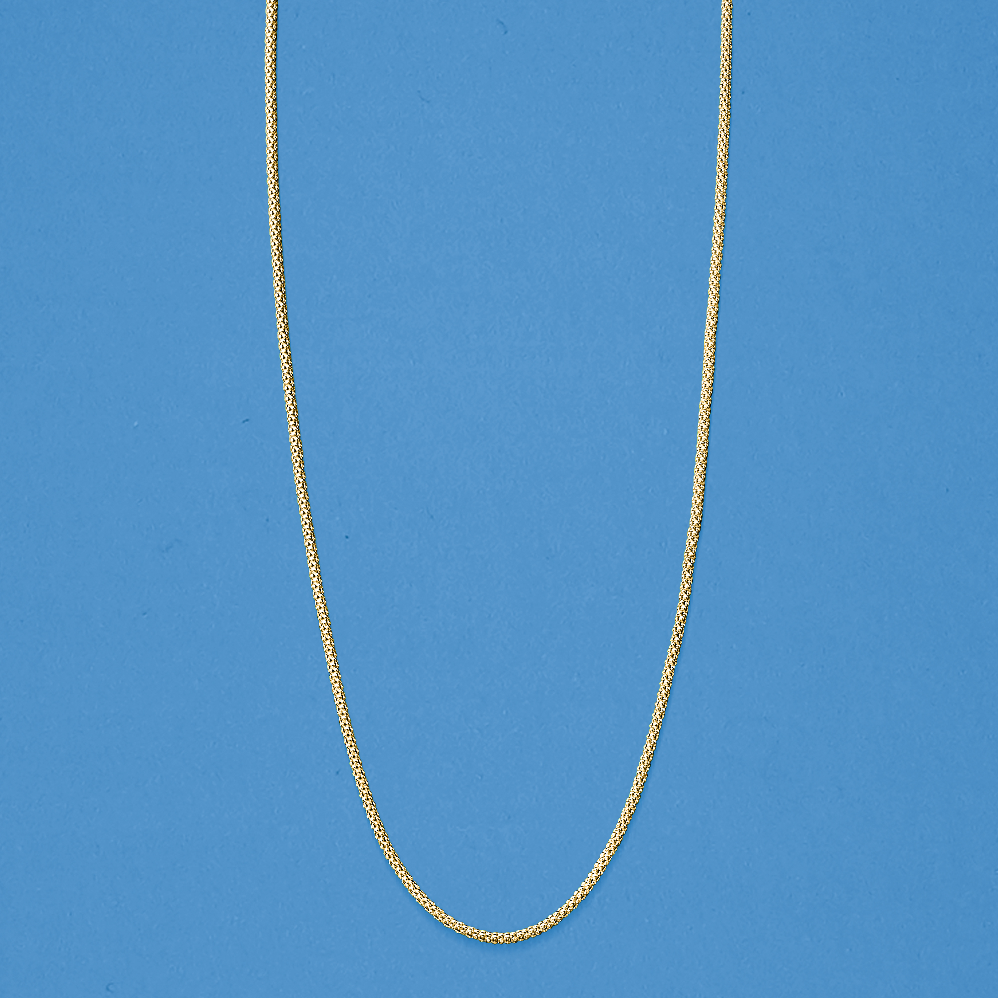1mm 14kt Yellow Gold Adjustable Popcorn-Chain Necklace