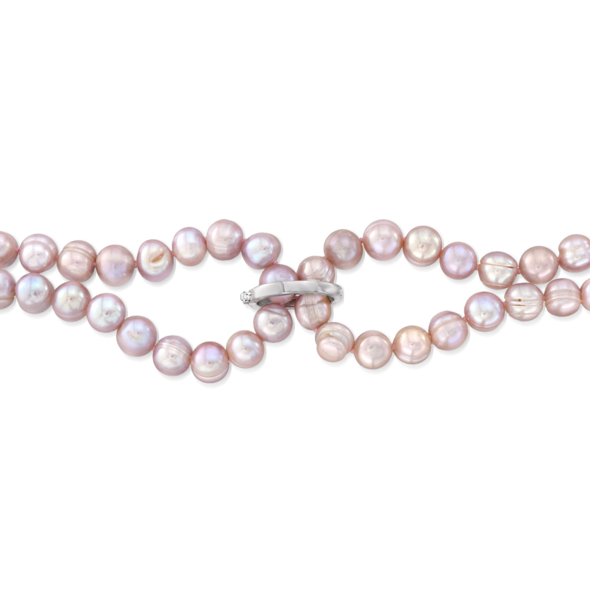 8-9mm Pink Cultured Pearl Endless Necklace with Free Sterling