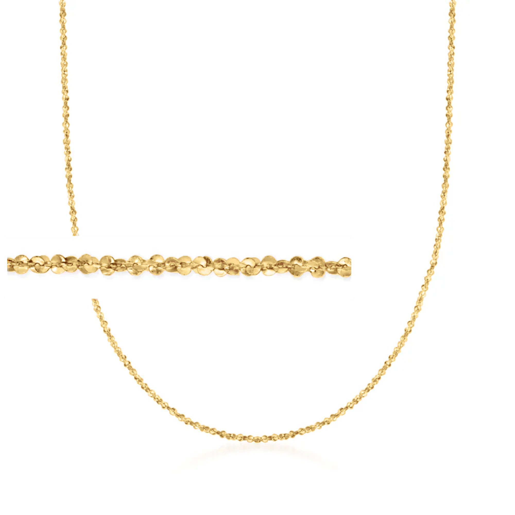 Italian 1mm 14kt Yellow Gold Twisted Sparkle-Chain Necklace | Ross