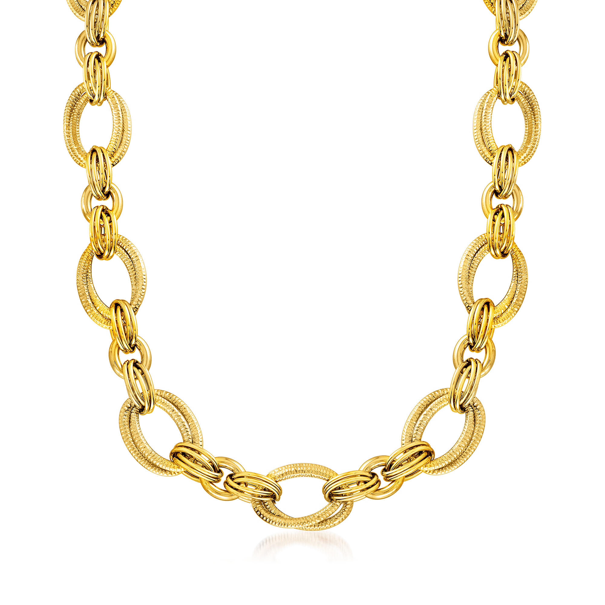 Italian 18kt Yellow Gold Link Necklace | Ross-Simons