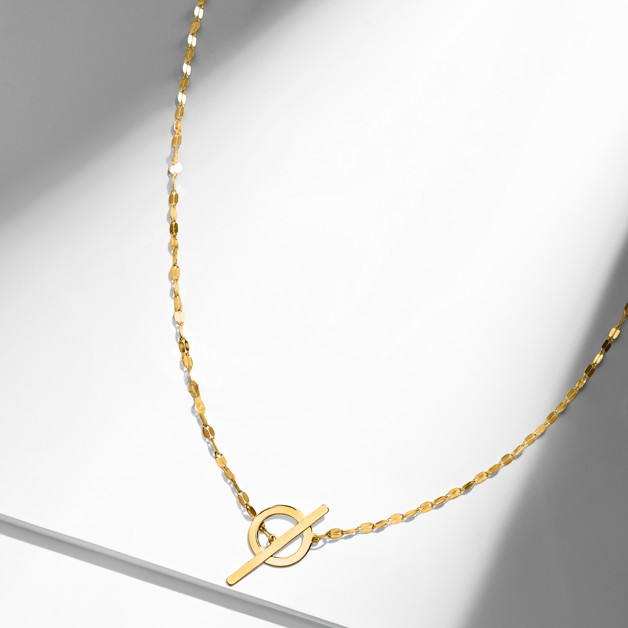 Italian 14kt Yellow Gold Lumachina-Chain Toggle Necklace Italian 14kt Yellow Gold Lumachina-Chain Toggle Necklace