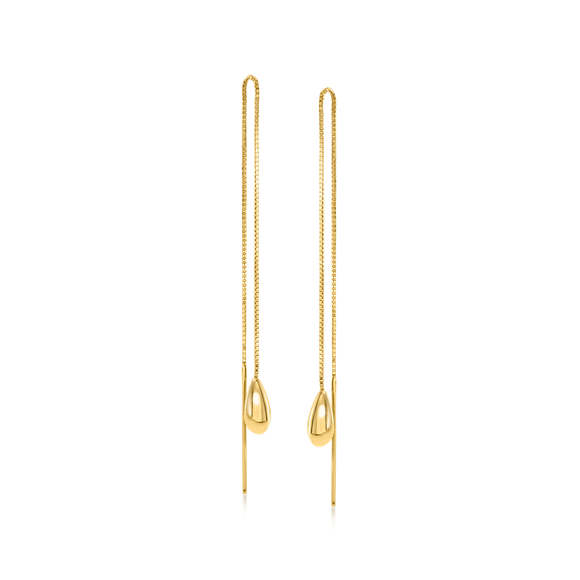 14kt Yellow Gold Teardrop Threader Earrings