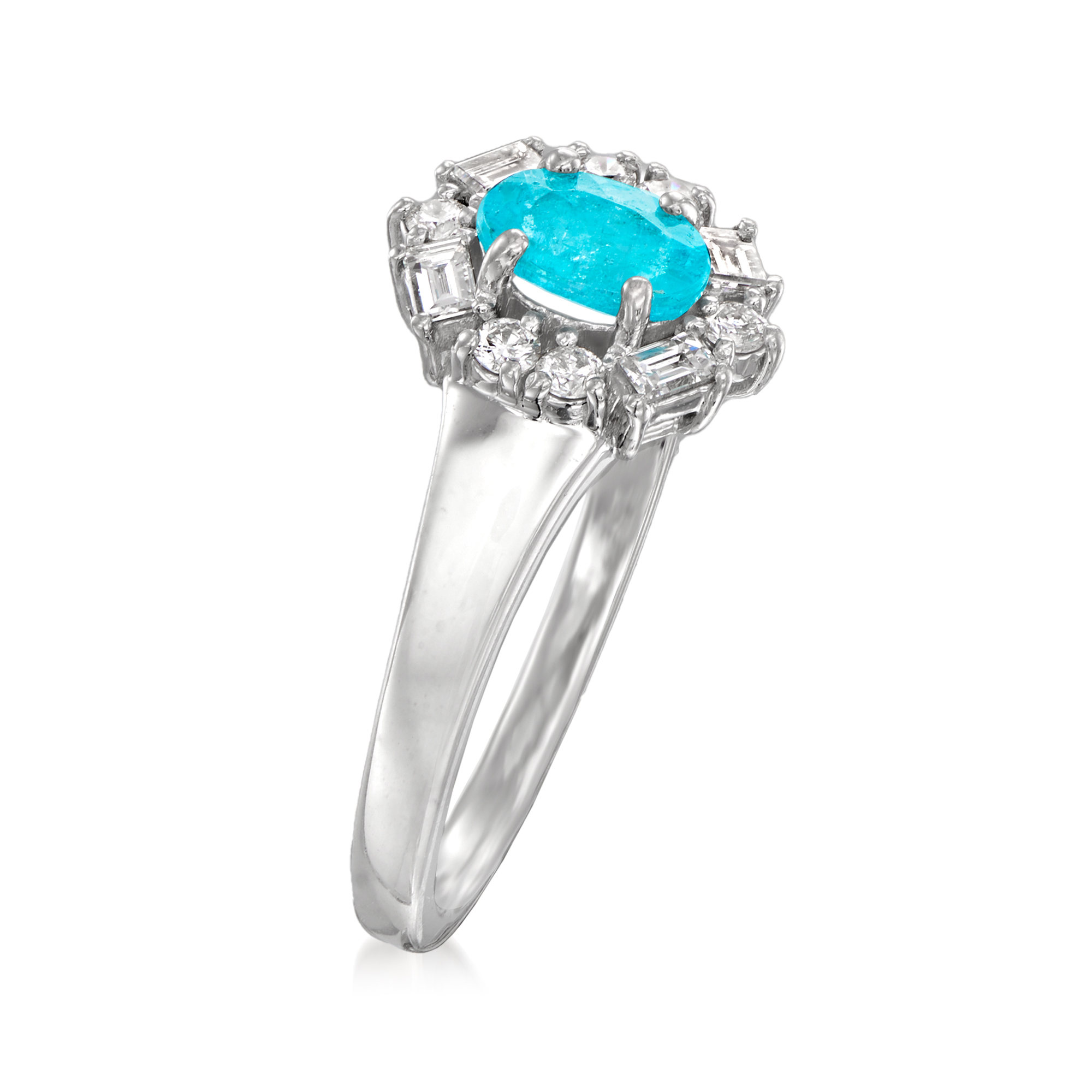 C. 1990 Vintage .43 Carat Paraiba Tourmaline Ring with .22