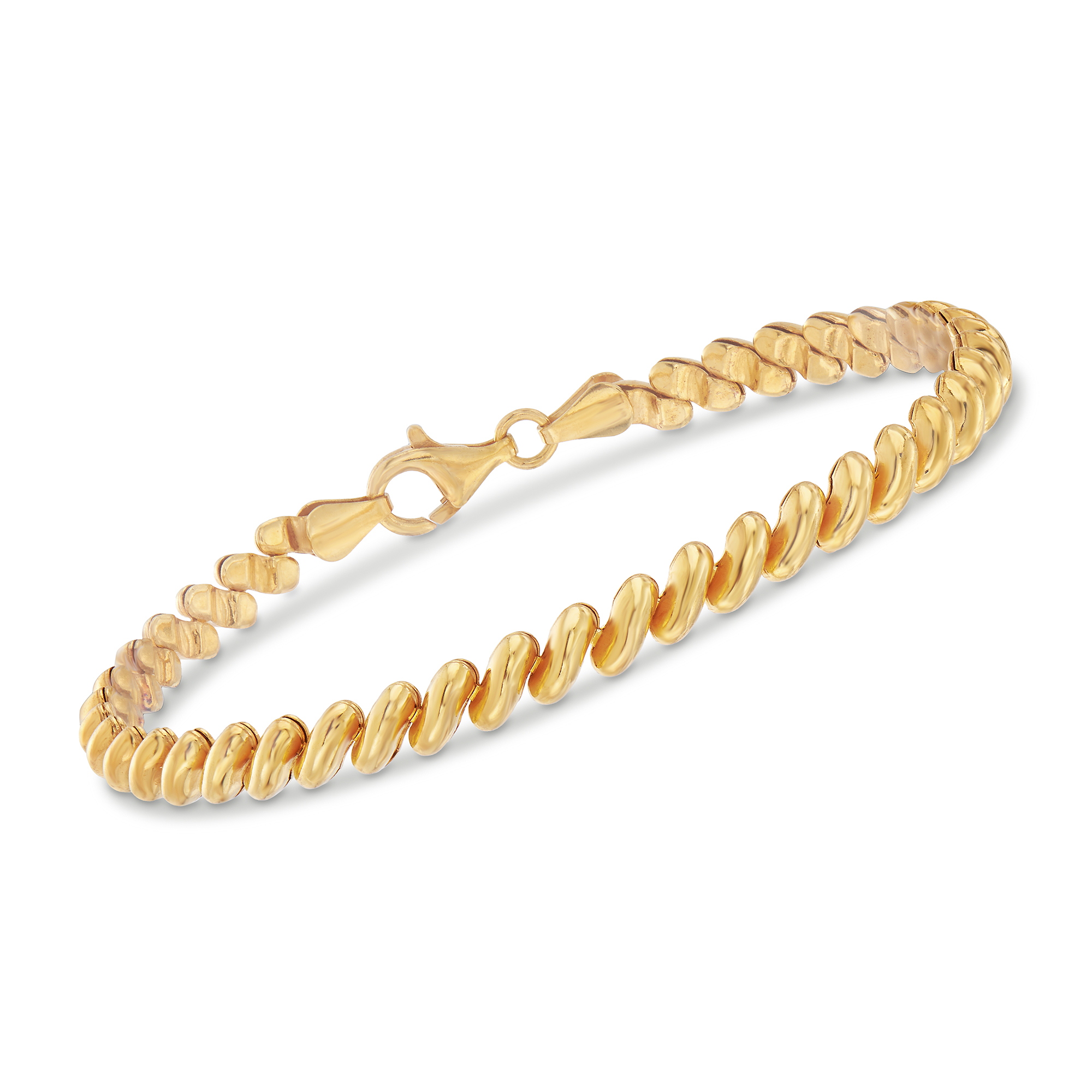 Italian Gold Twisted Chain Link Bracelet in 18K Gold  725  Peoples  Jewellers