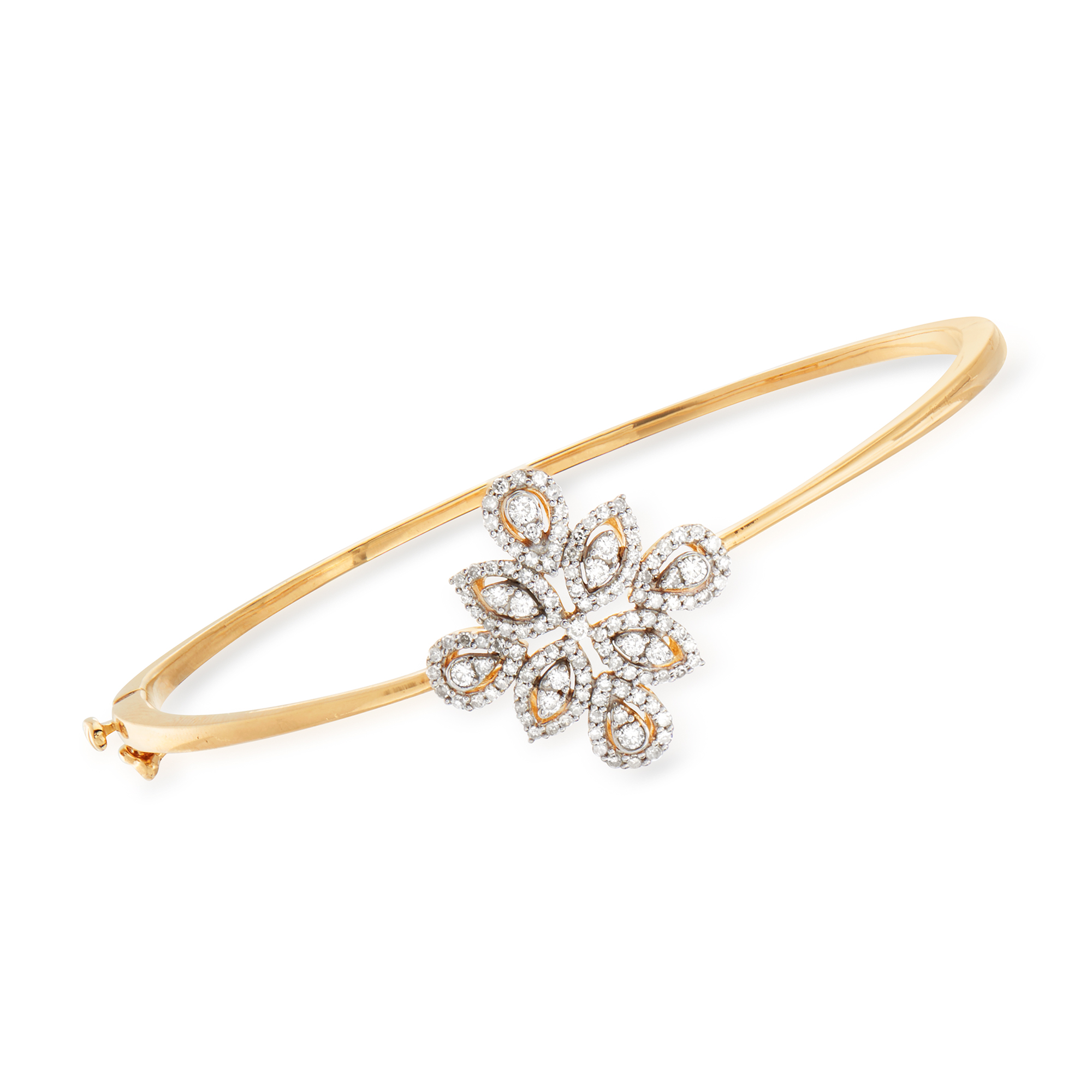 その他 GAL BANGLE 65 ct. t.w. Diamond Floral Bangle Bracelet in 18kt Gold Over