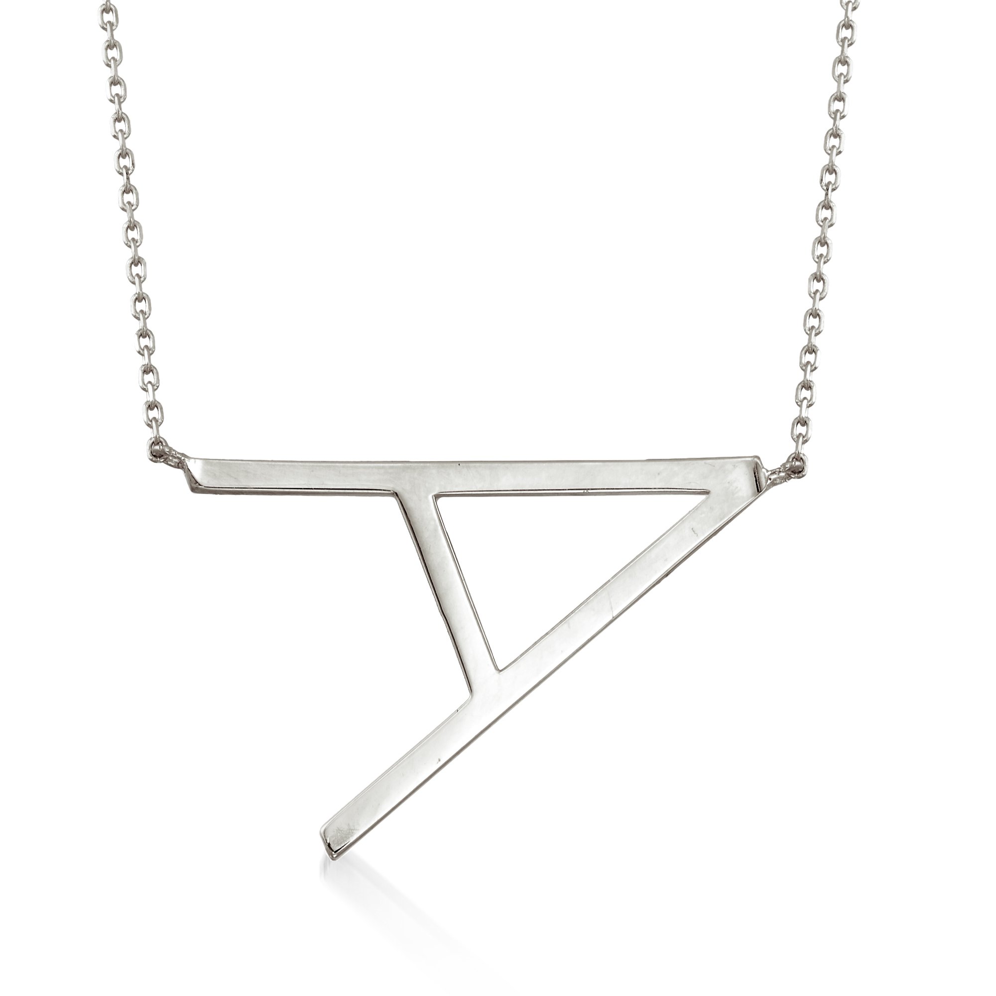 Sterling Silver Sideways Initial Necklace