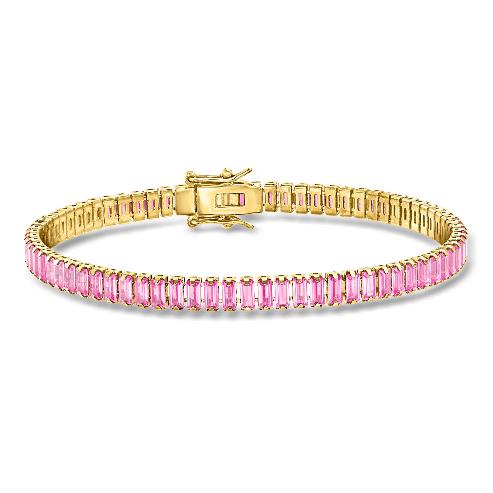 6.00 ct. t.w. Emerald and .50 ct. t.w. Diamond Tennis Bracelet in