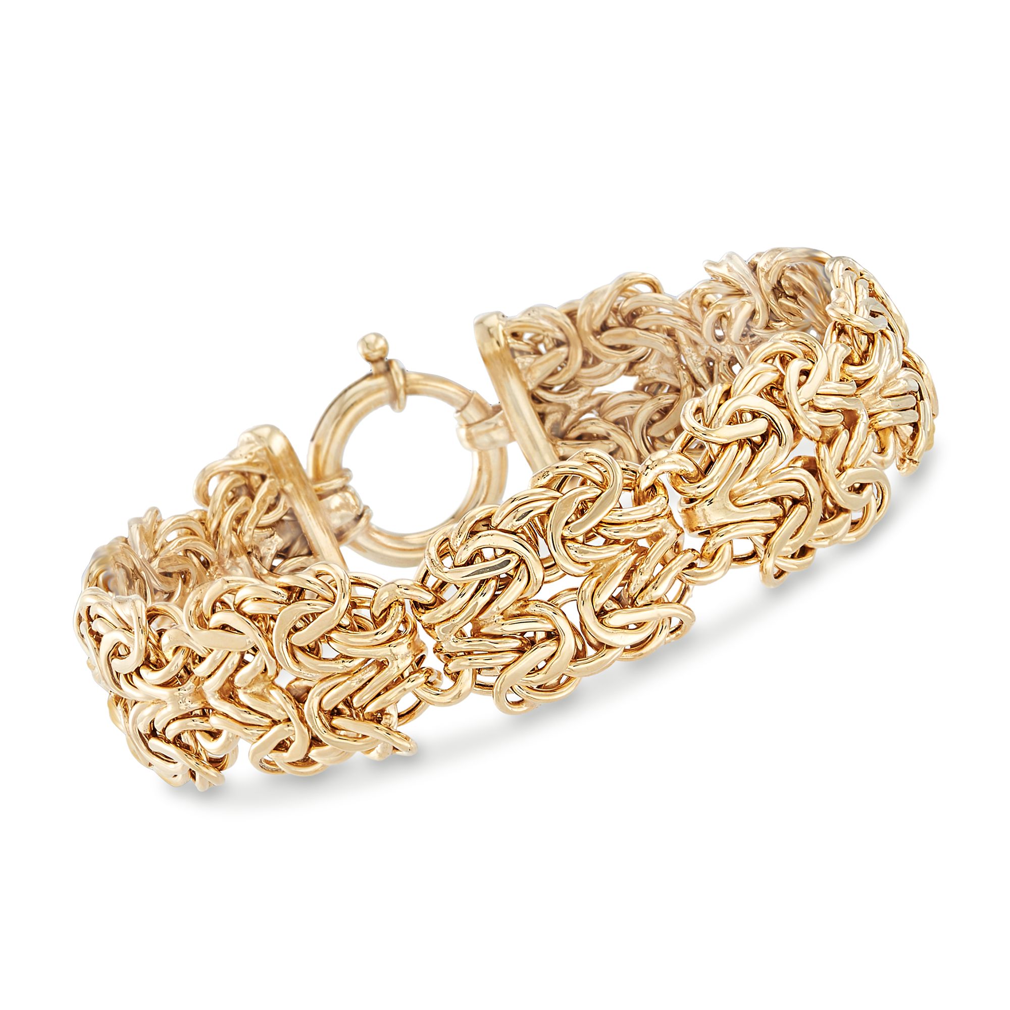 【美品】888Ｈｚ Jesus Christ ゴールド マドモアゼル・愛 巾着付 18kt Gold Over Sterling Silver Double-Byzantine Bracelet