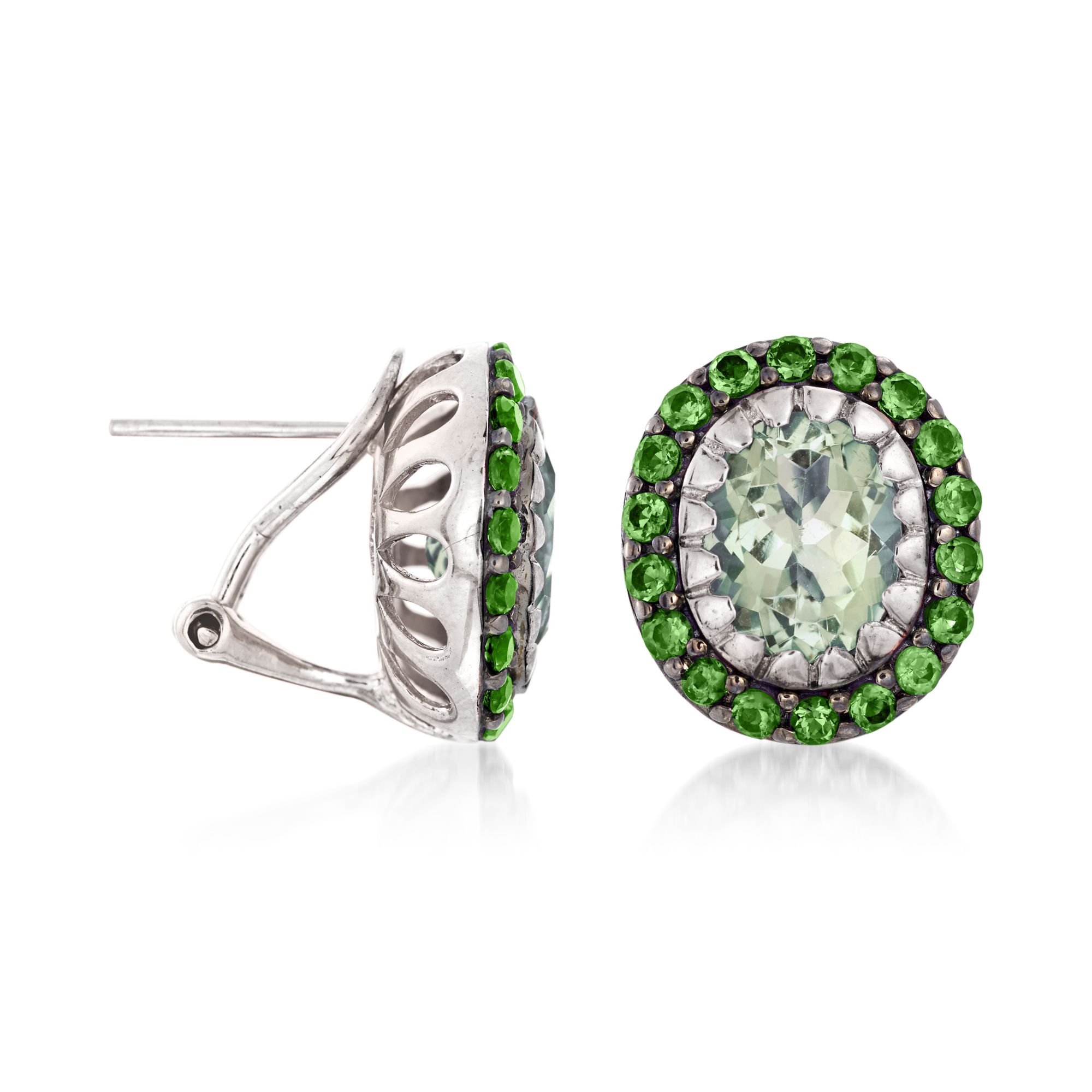 てん 4.80 ct. t.w. Green Prasiolite and 1.40 ct. t.w. Green
