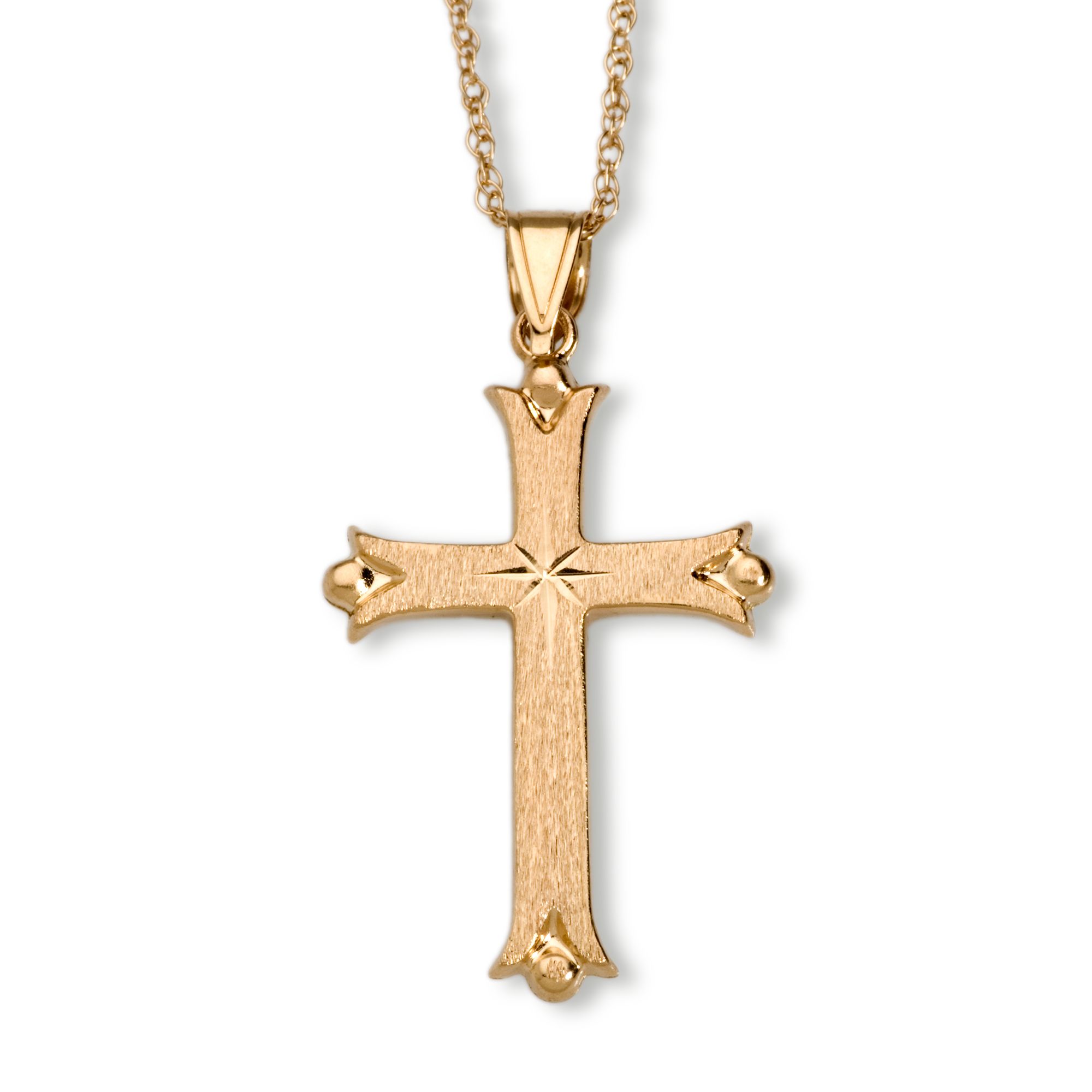 18-Inch Hamilton Gold Plated Necklace with 4mm Ruby Birthstone Beads and Gold Filled Cross Charm. 18-Inch Hamilton Gold Plated Necklace with 4mm Ruby Birthstone Beads and Gold Filled Cross Charm.
