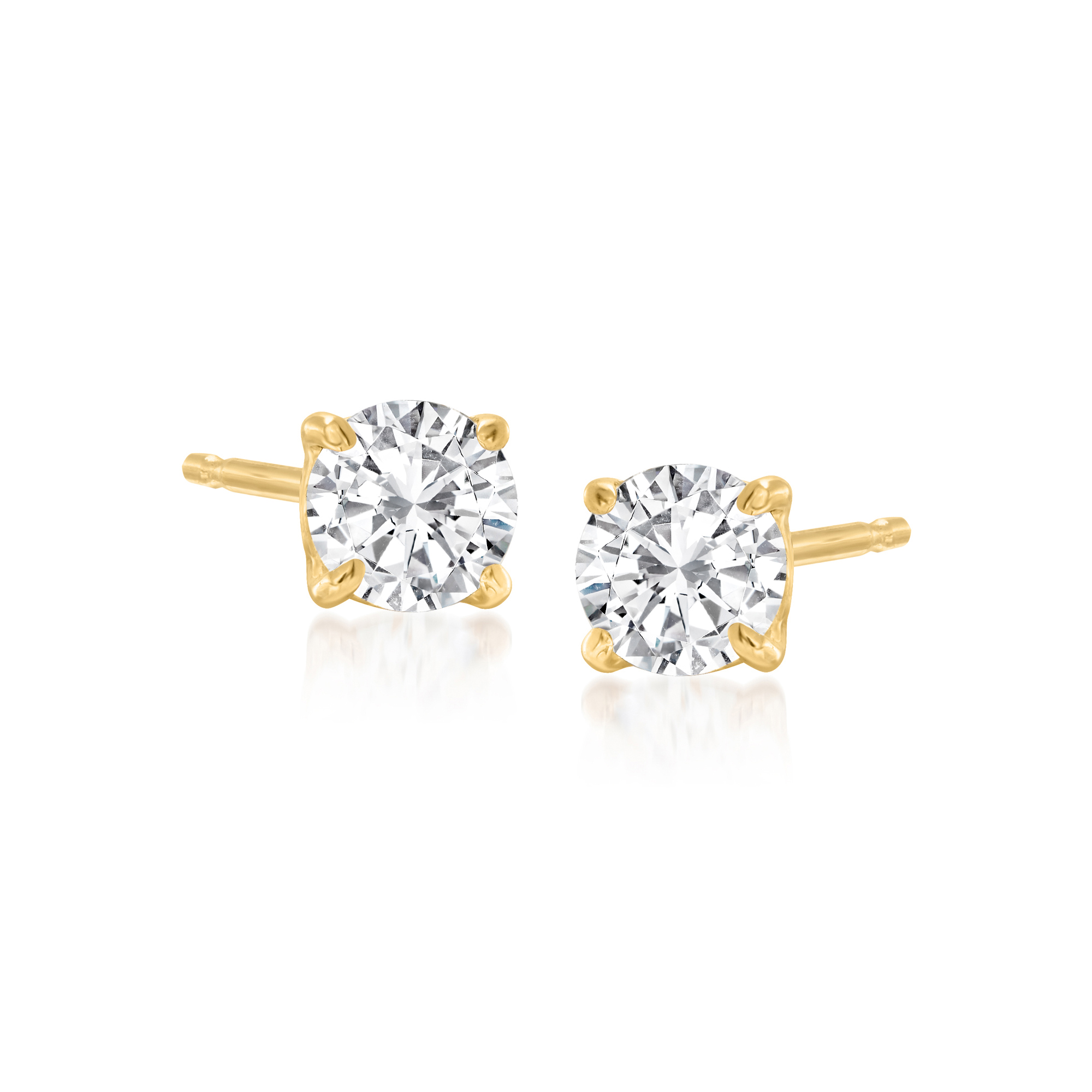 .50 ct. t.w. Diamond Stud Earrings in 14kt Yellow Gold | Ross-Simons