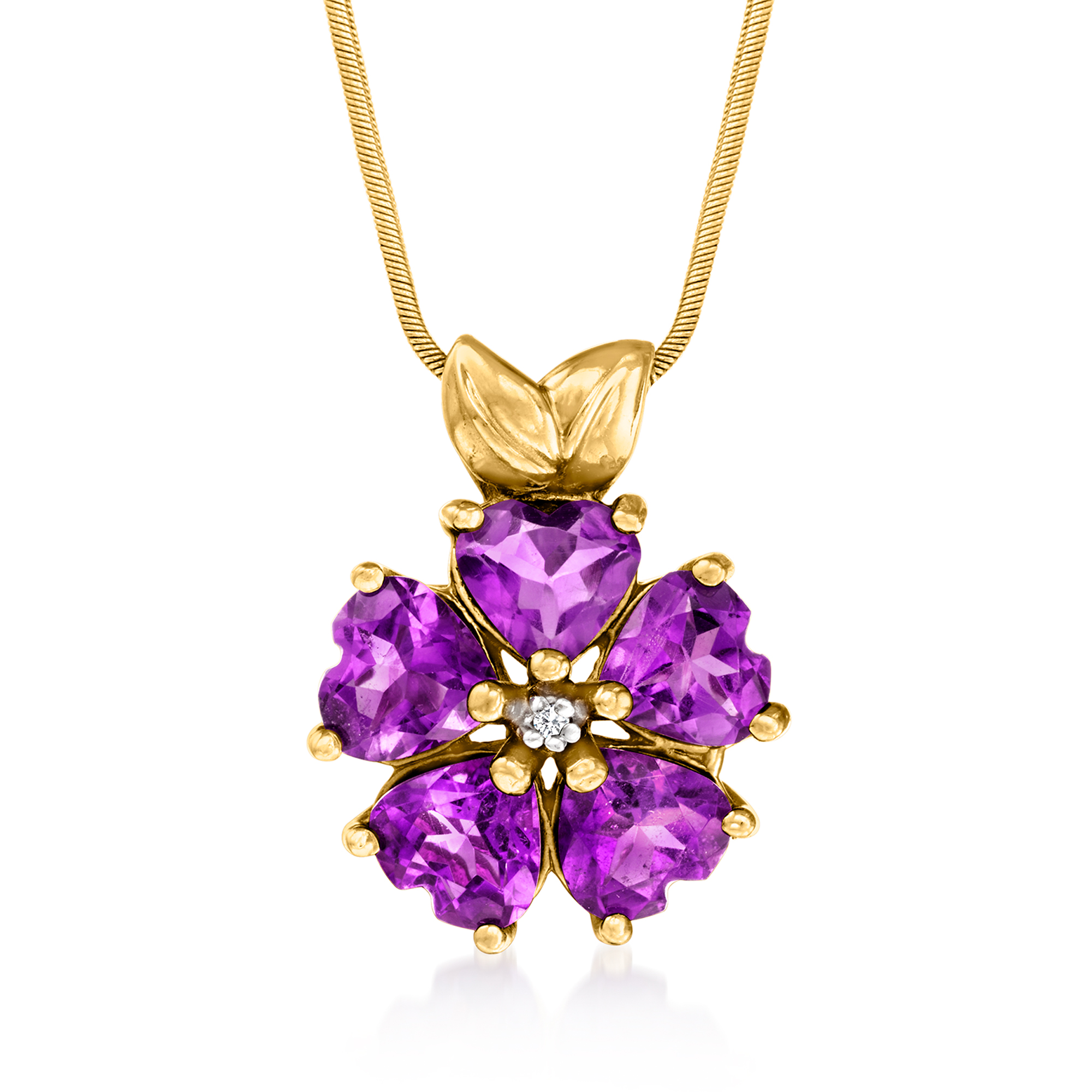 C. 1990 Vintage 3.50 ct. t.w. Amethyst Flower Pendant Necklace