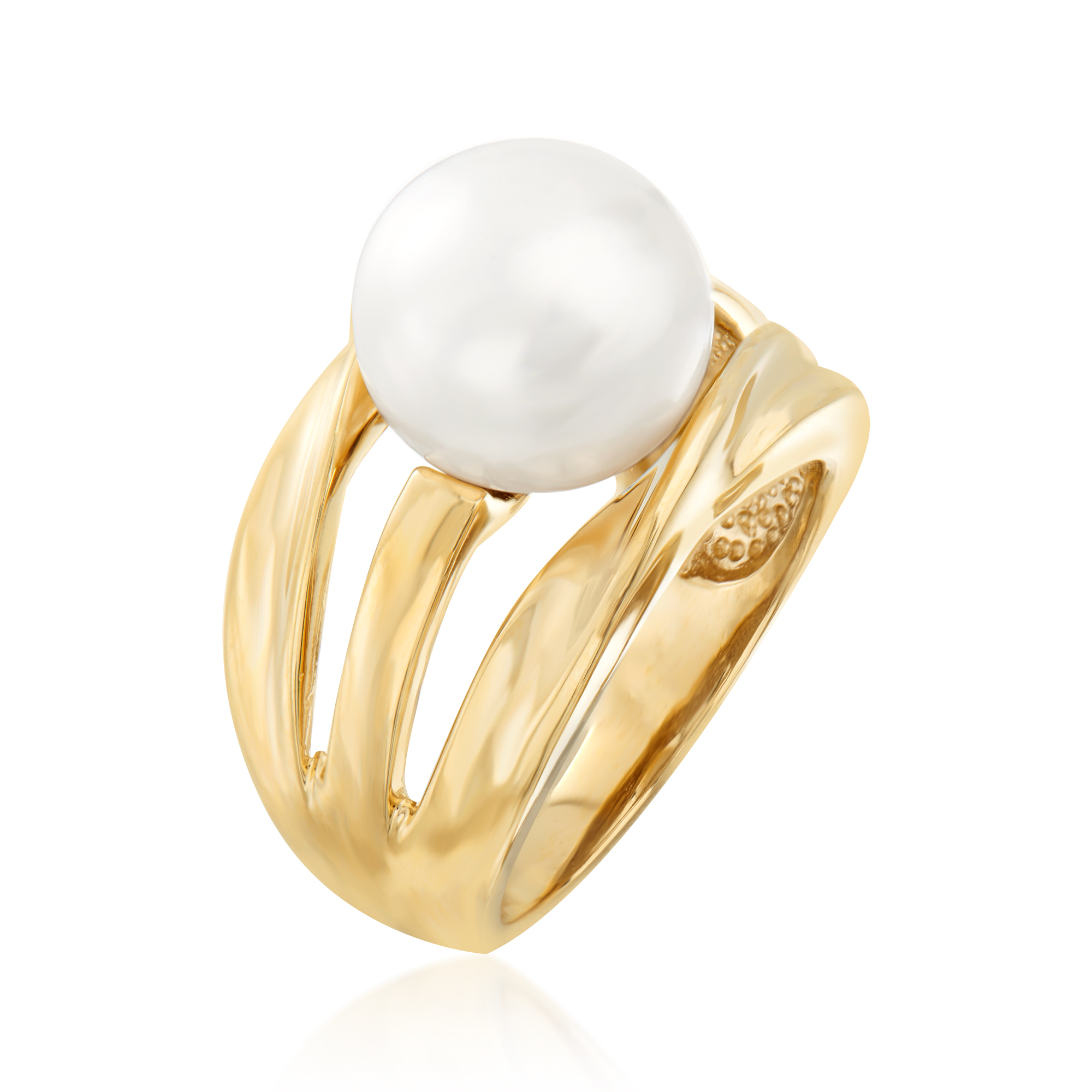 11-11.5mm Cultured Pearl Ring in 18kt Gold Over Sterling | Ross-Simons